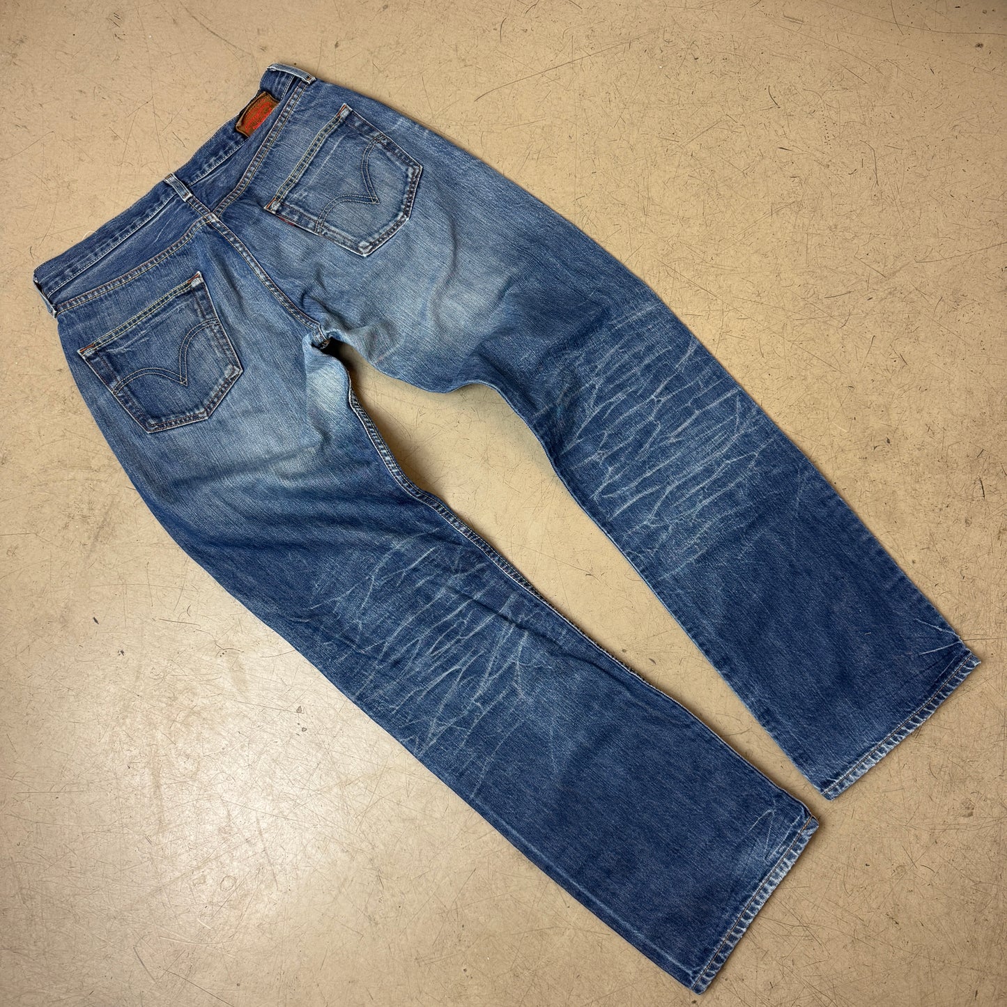 (L) Faded Levi’s 501 Jeanshose blau W34/L34