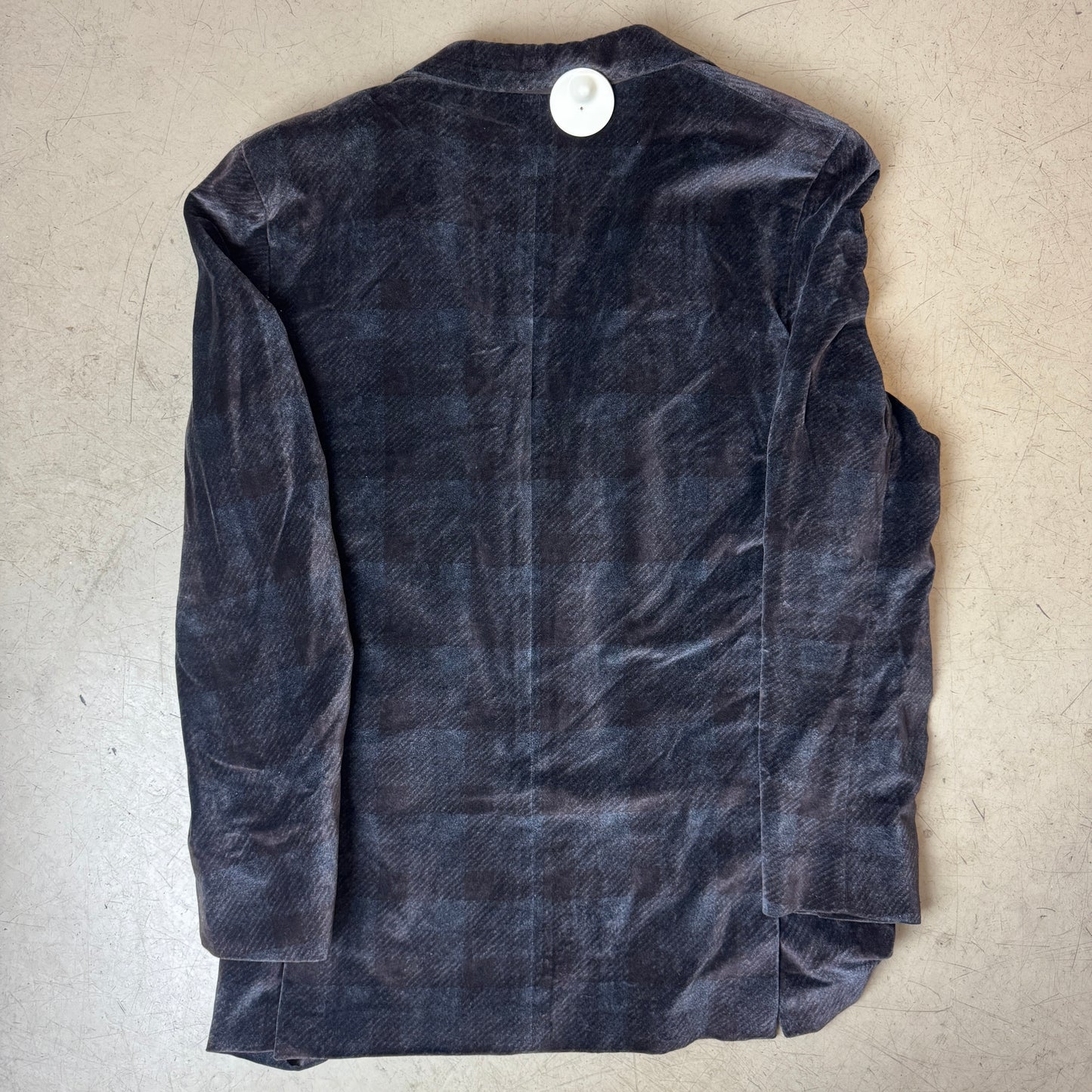 (L) Rare Zegna Velvet Samt Blazer/Sakko grau kariert