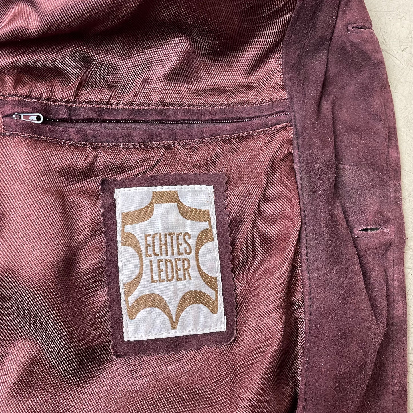 (M) Wildleder Bomberjacke burgundy dunkelrot