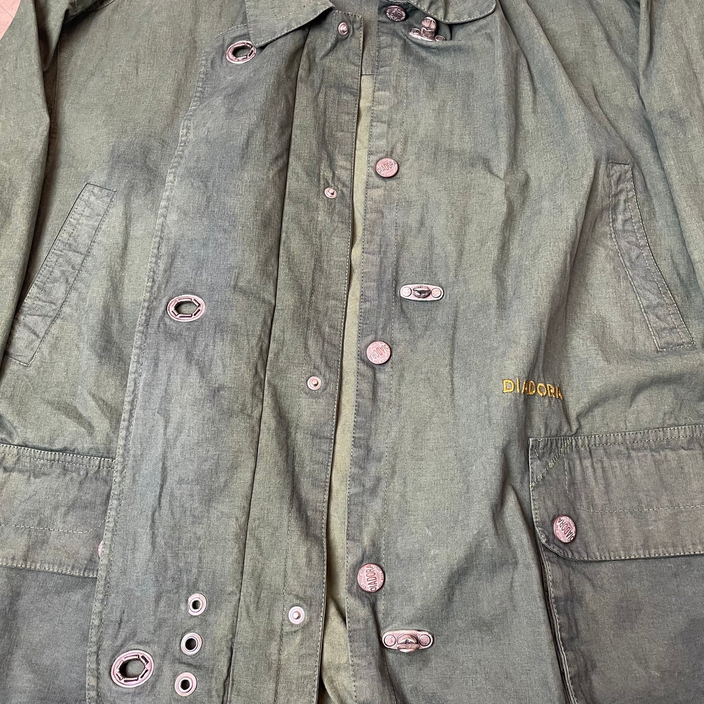 (L) Vintage Diadora Marine Diving faded grün Jacke