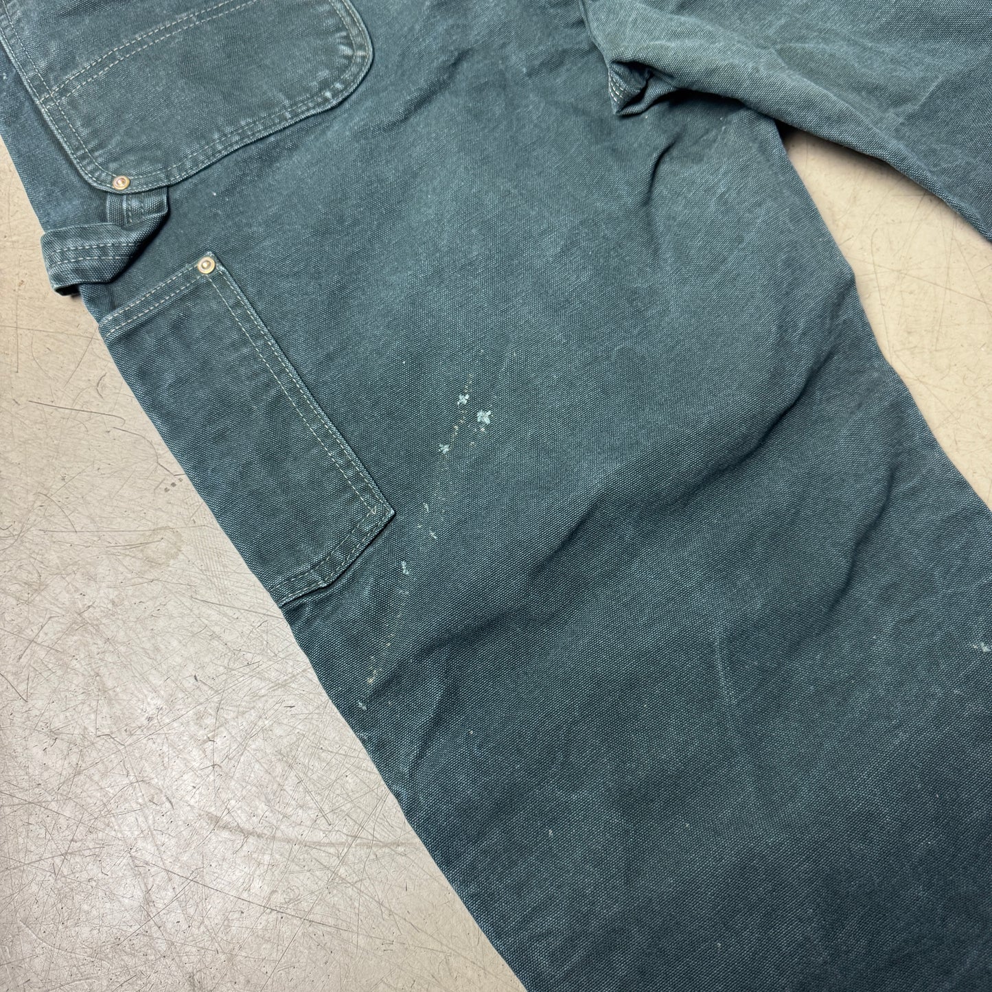(XL) Vintage Faded Black Carhartt Double Knee Carpenter Pants W36/L34