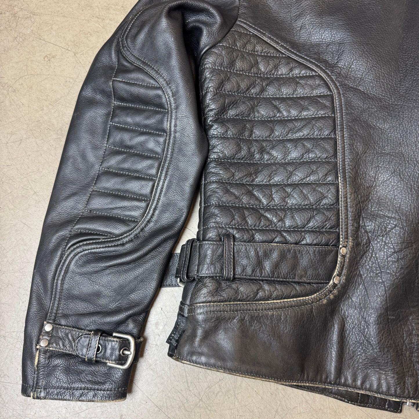 (S-M) Biker Lederjacke schwarz