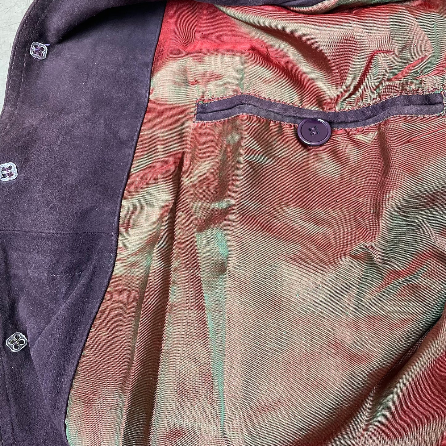(L) Wildleder Jacke Bomberjacke Faded braun lila 54