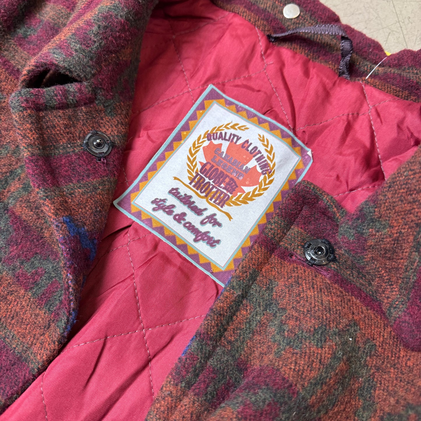 (XL) Vintage Globe Trotter Aztec Wollmantel