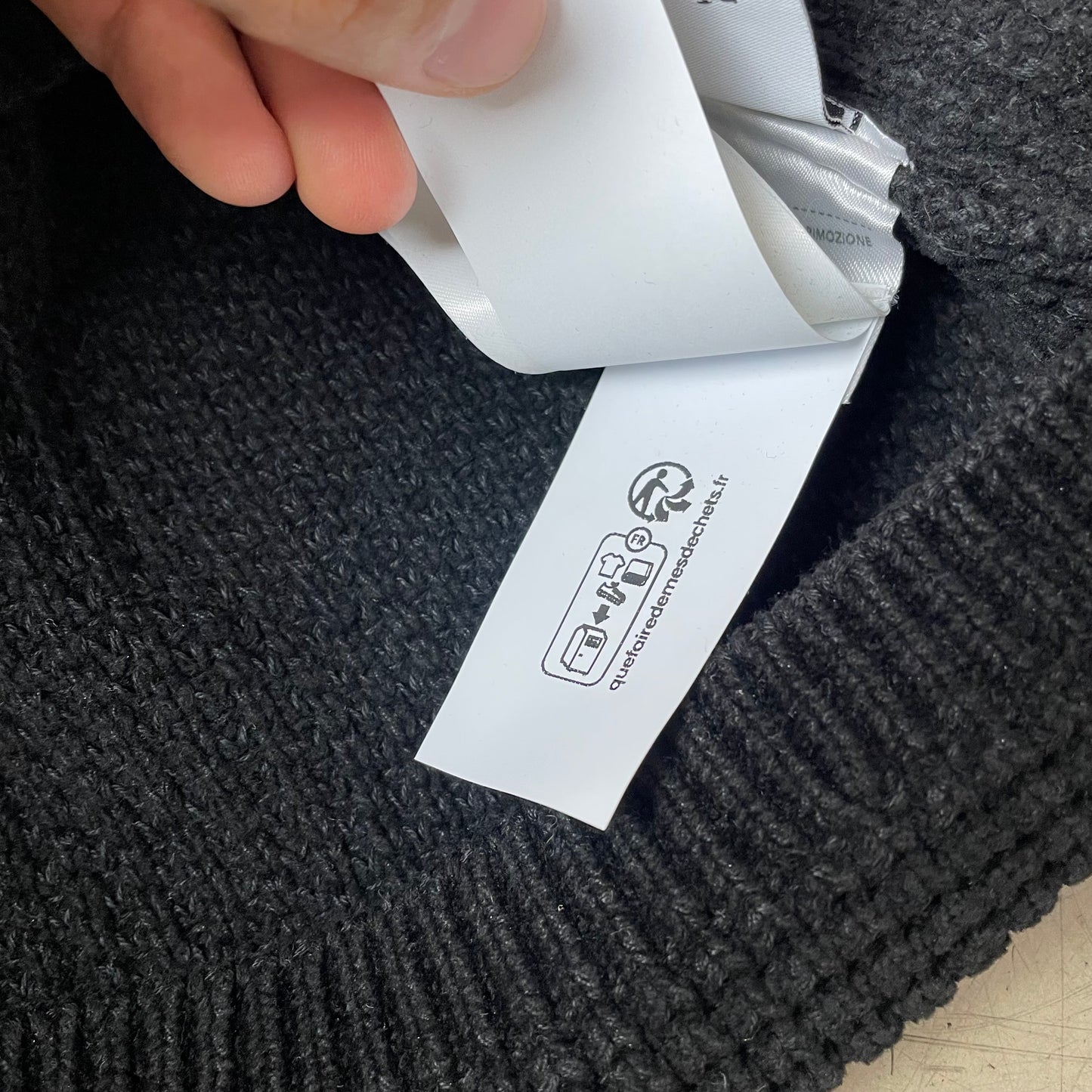 (L) C.P. Company Knit Hoodie Kapuzenpullover schwarz Strick