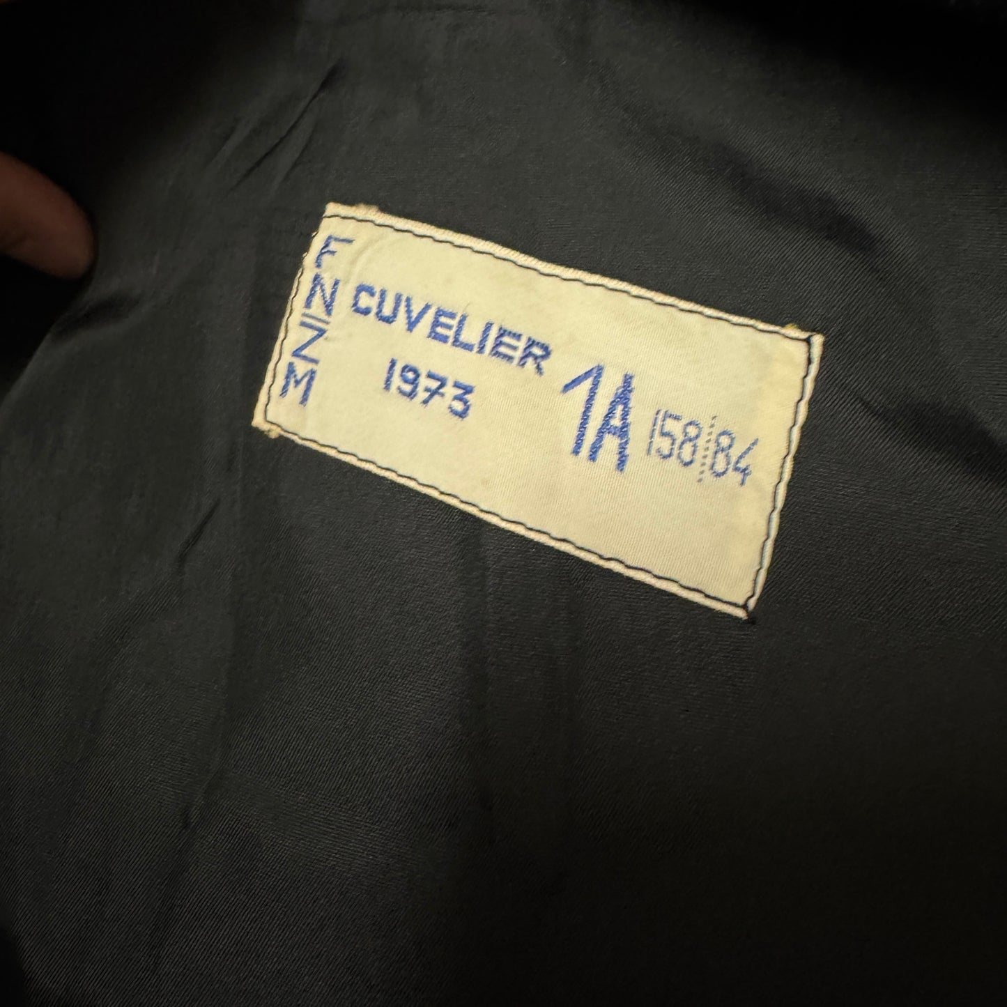 (M) Vintage Cuvelier 1973 Caban Zweireiher Wollmantel Navyblau