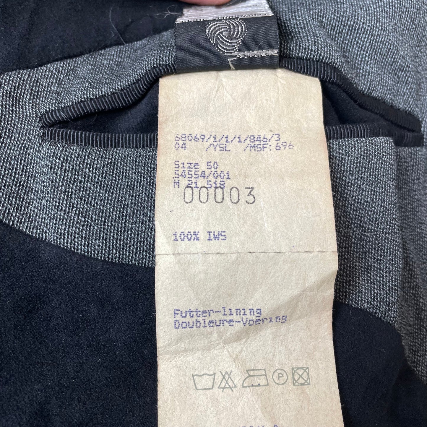 (XL) Vintage Yves Saint Laurent Homme Wollmantel Schurwolle grau Gr.50