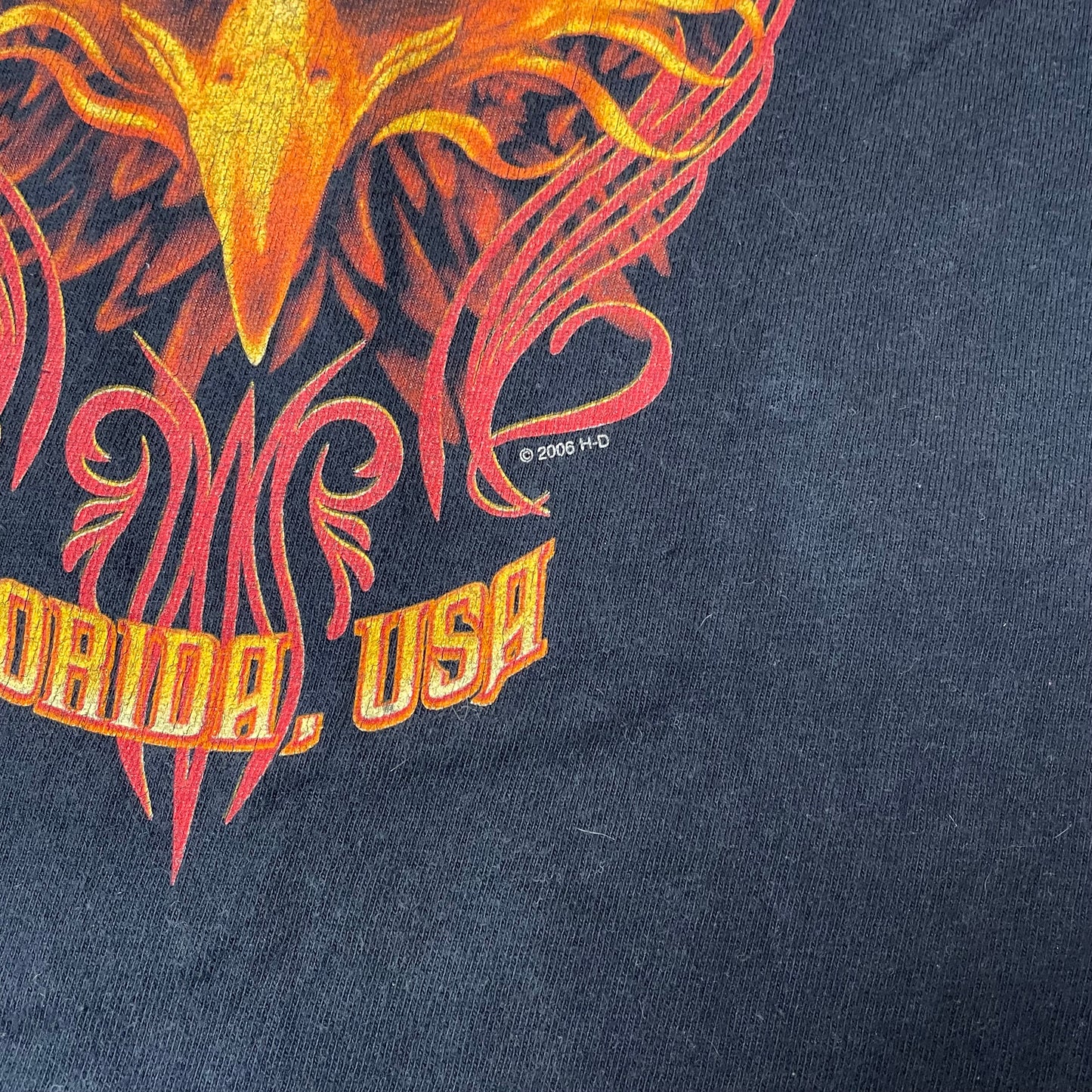 (XXL) 2006 Harley Davidson Flames Eagle Orlando Tshirt schwarz