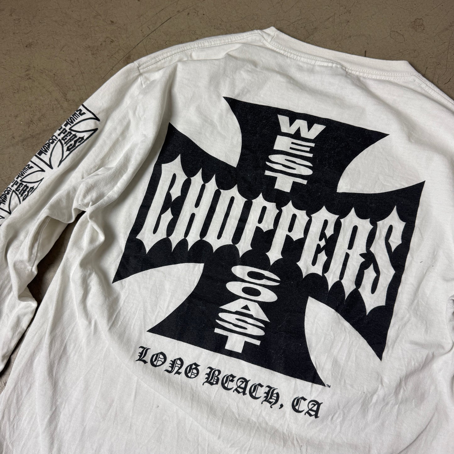 (L) Choppers Big Logo Longsleeve Shirt langarm weiß schwarz
