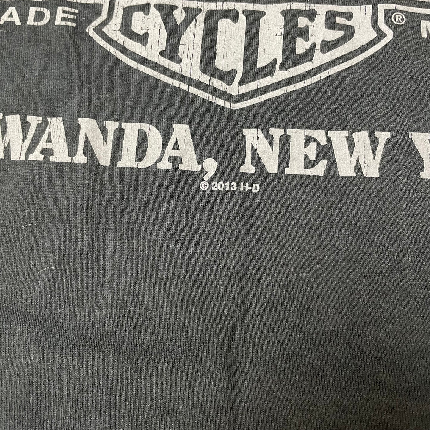 (XL) 2013 Harley Davidson Gowanda New York Logo Tshirt schwarz
