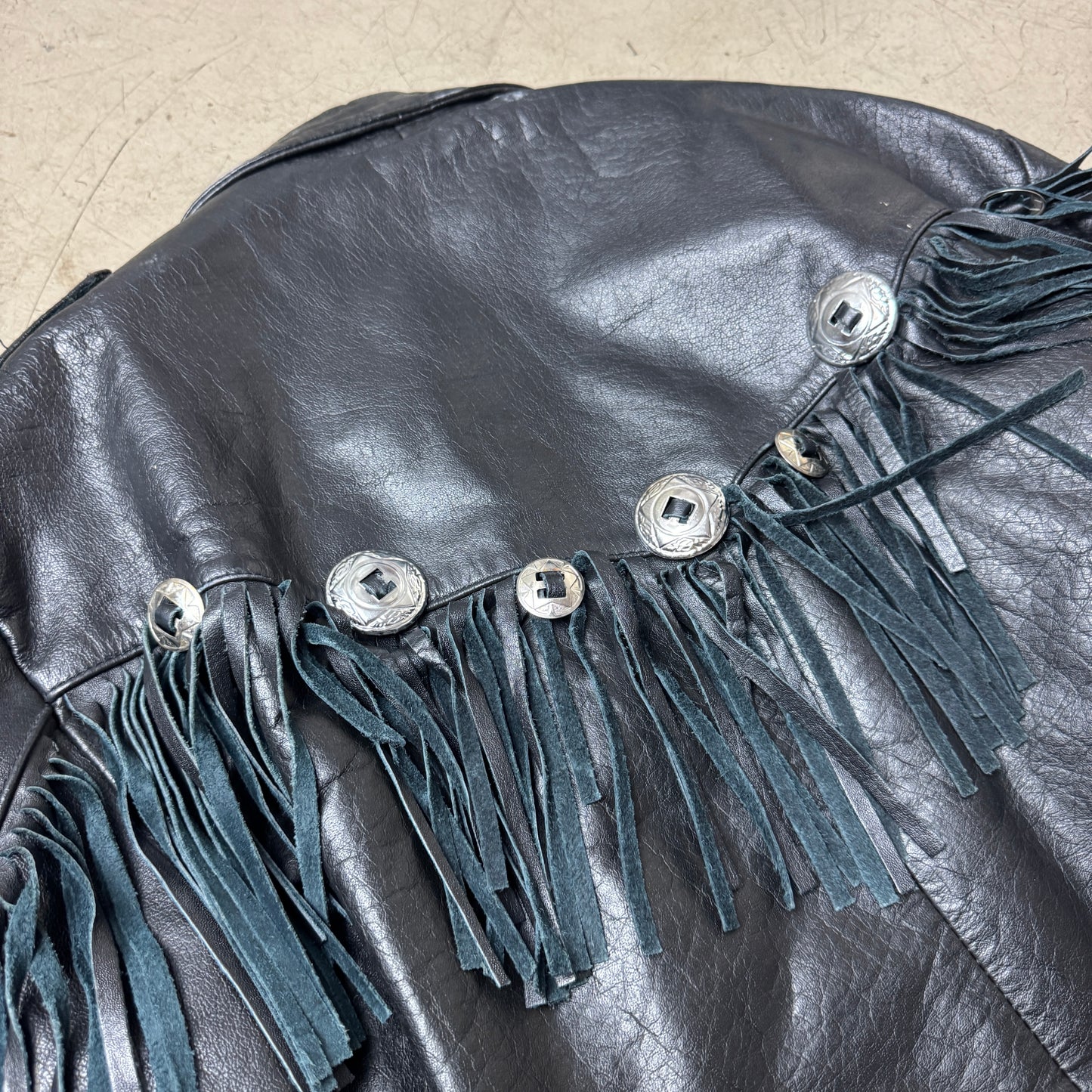 (L-XL) Western Biker Lederjacke schwarz