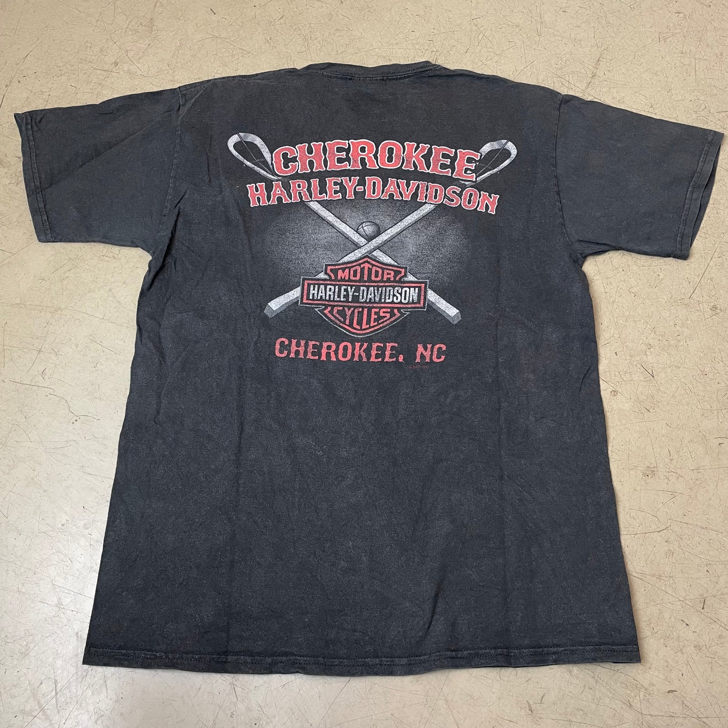 (M) 2017 Harley Davidson Cherokee Tshirt faded schwarz