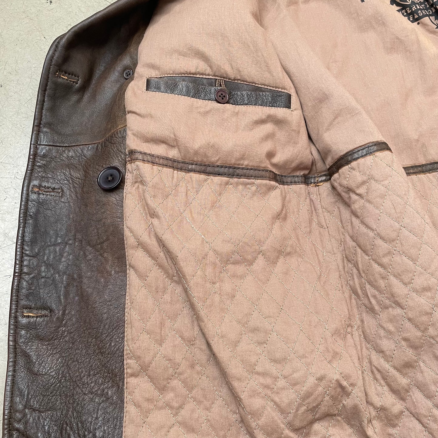 (L) Gipsy Lederjacke Mantel Zweireiher faded braun