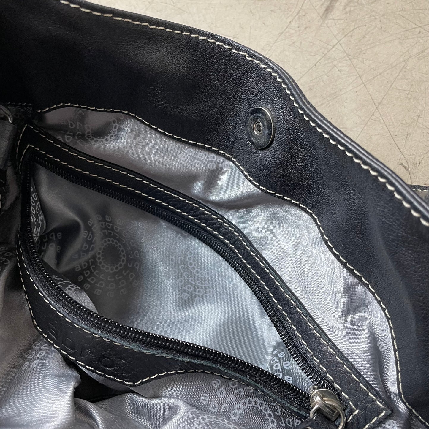 Abro Leder Handtasche Bag schwarz