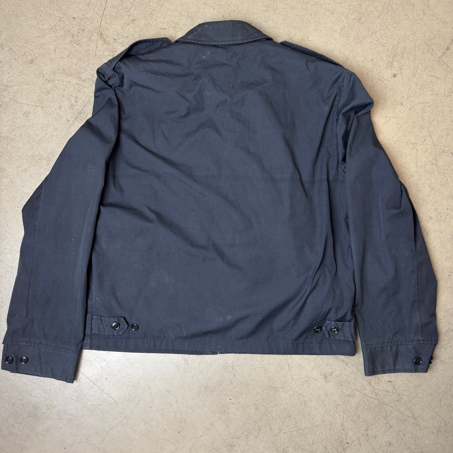 (S-M) 1980s Vintage Creighton US Navy Army Jacket 2in1 schwarz 40-42