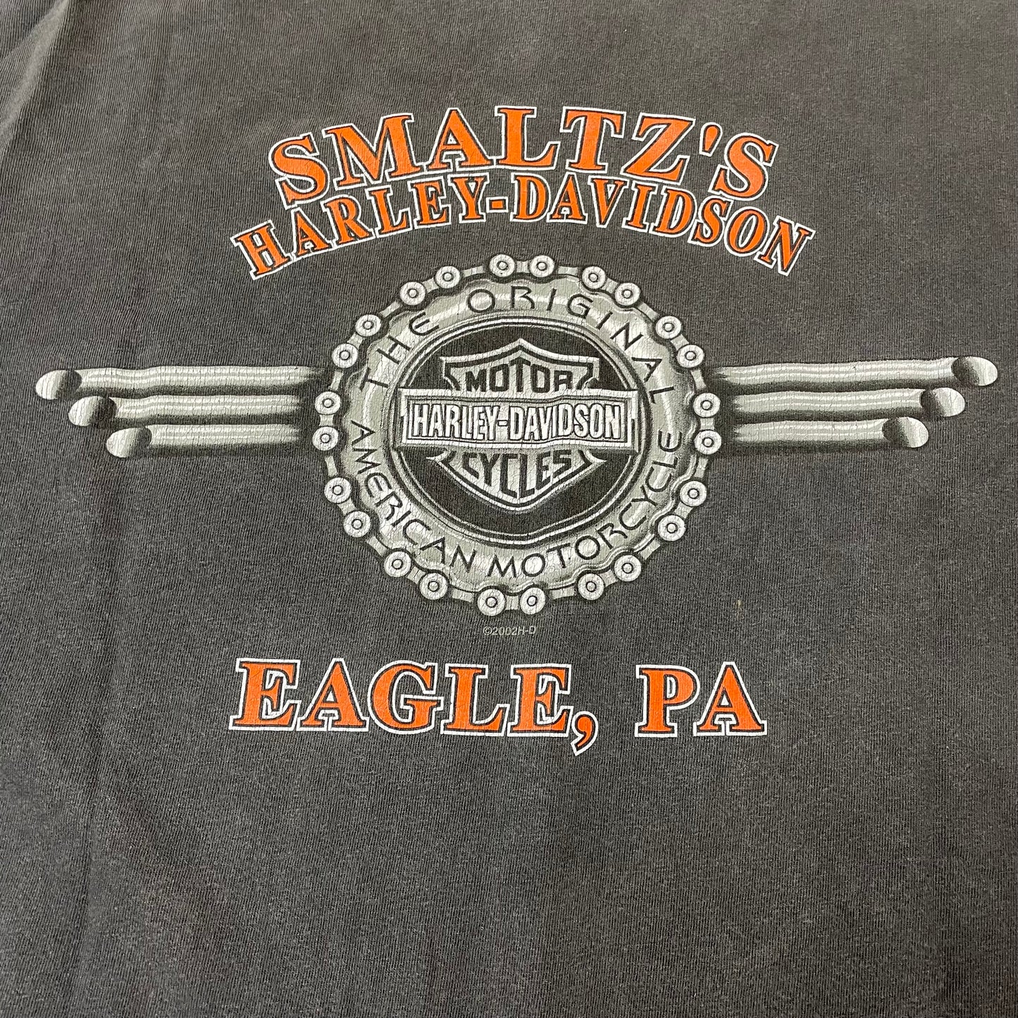 (XL) 2002 Harley Davidson Logo Tshirt faded Black