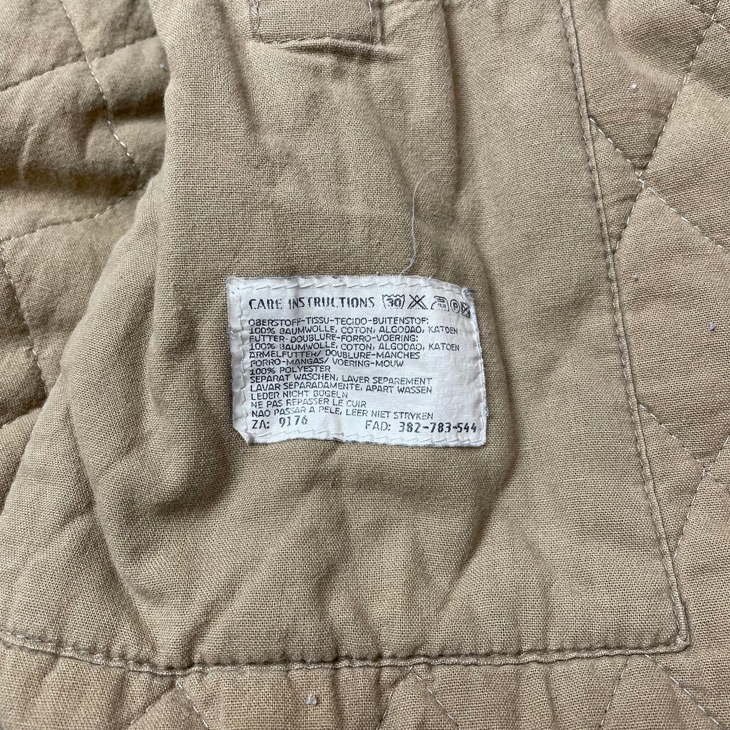 (M) 1980s Leder Jeansjacke hellblau braun