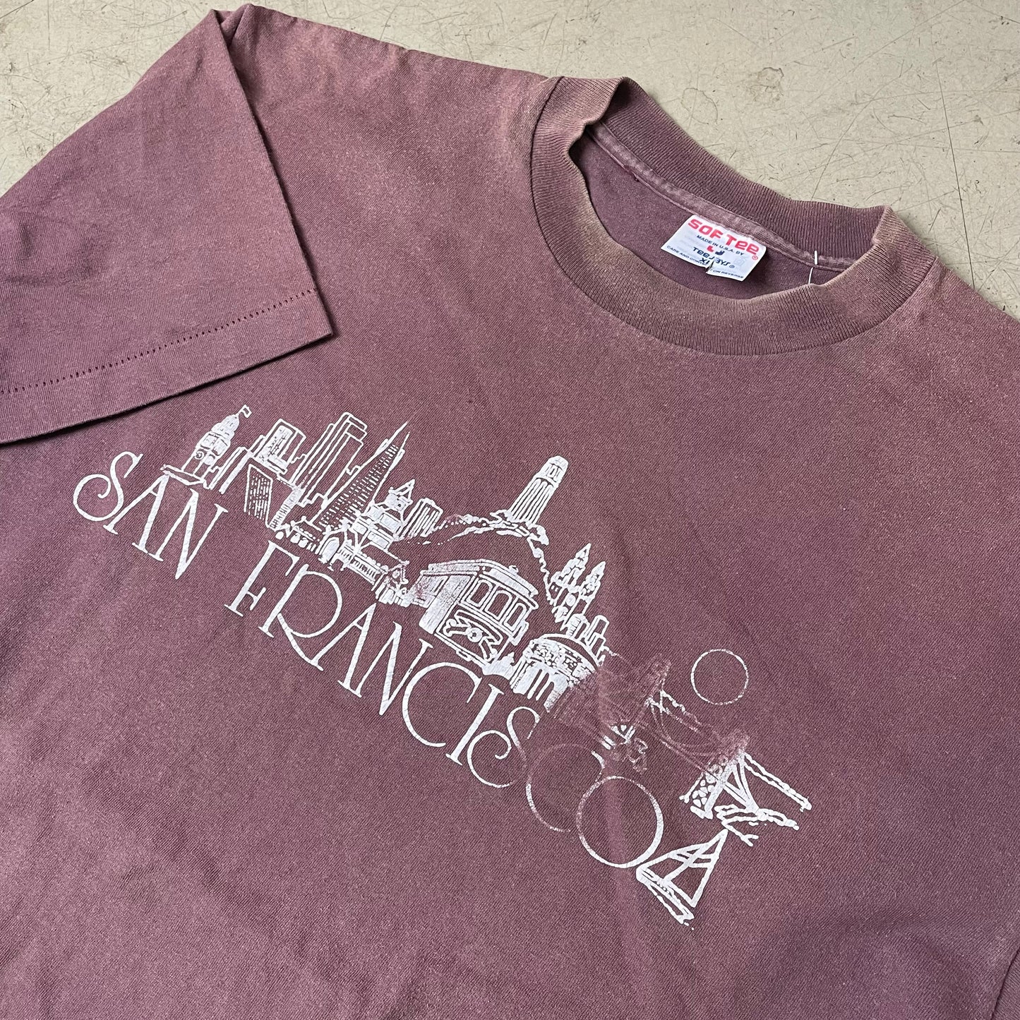 (XL) 1990s Softee Single Stitch Souvenir San Francisco Tshirt Faded braun