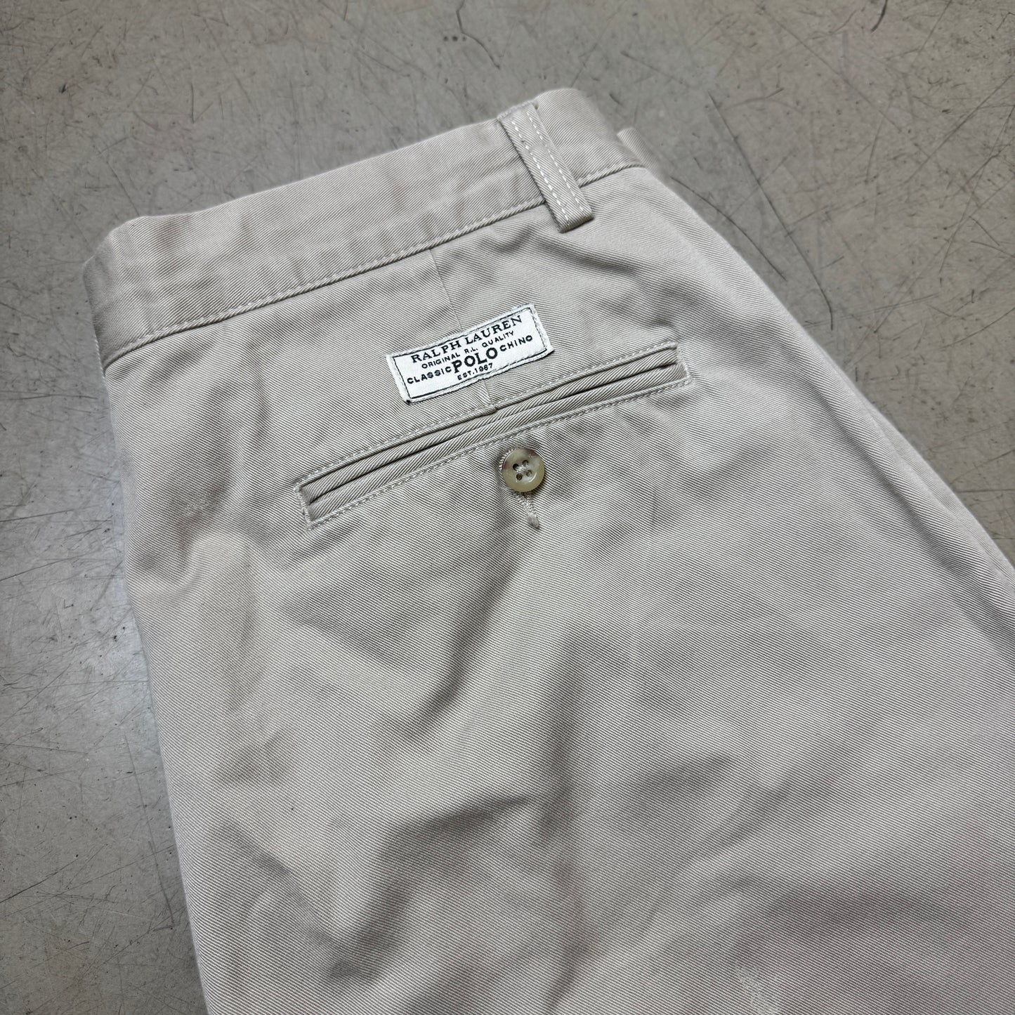 (L) Polo by Ralph Lauren Smith Pant Chino Stoffhose beige W33/L34