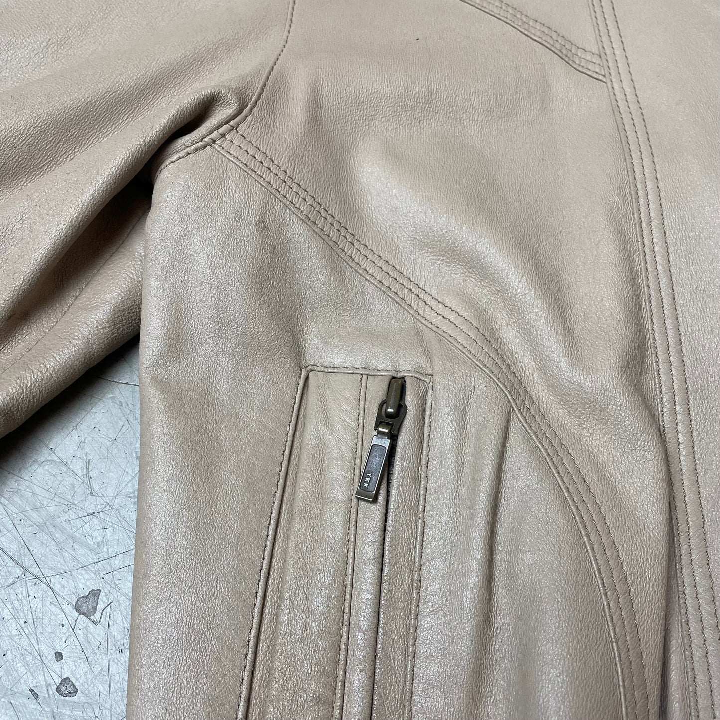 (M) Lederjacke beige