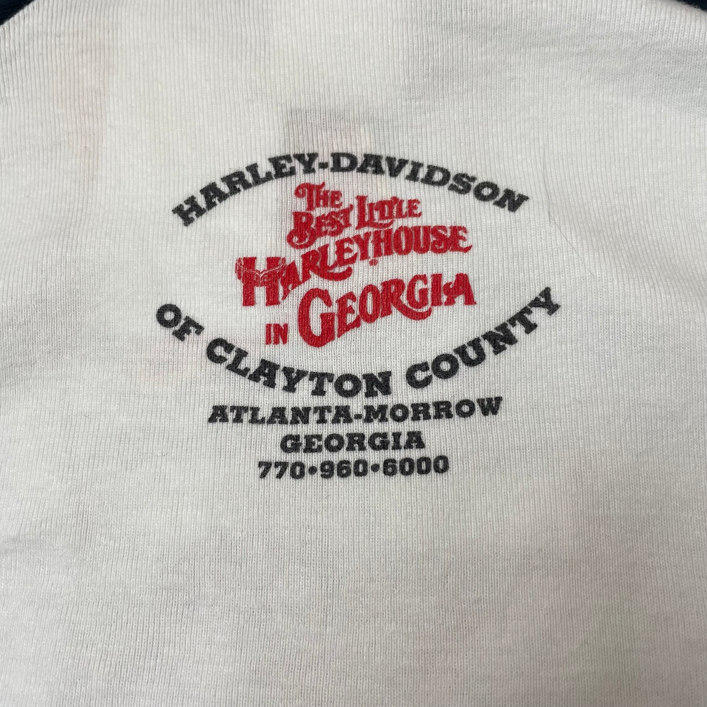 (M) Wmn Harley Davidson Baseball Longsleeve schwarz weiß Clayton County