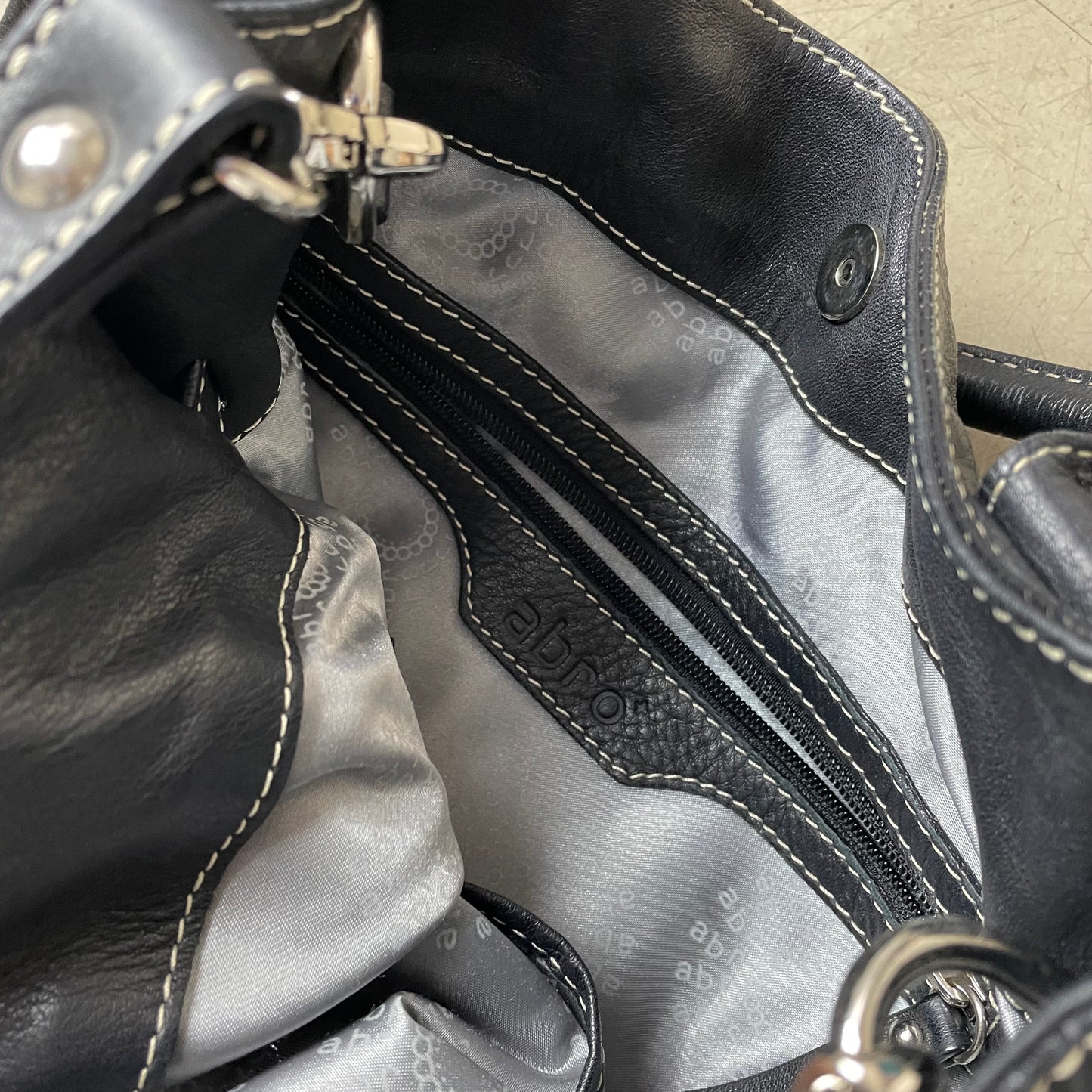 Abro Leder Handtasche Bag schwarz