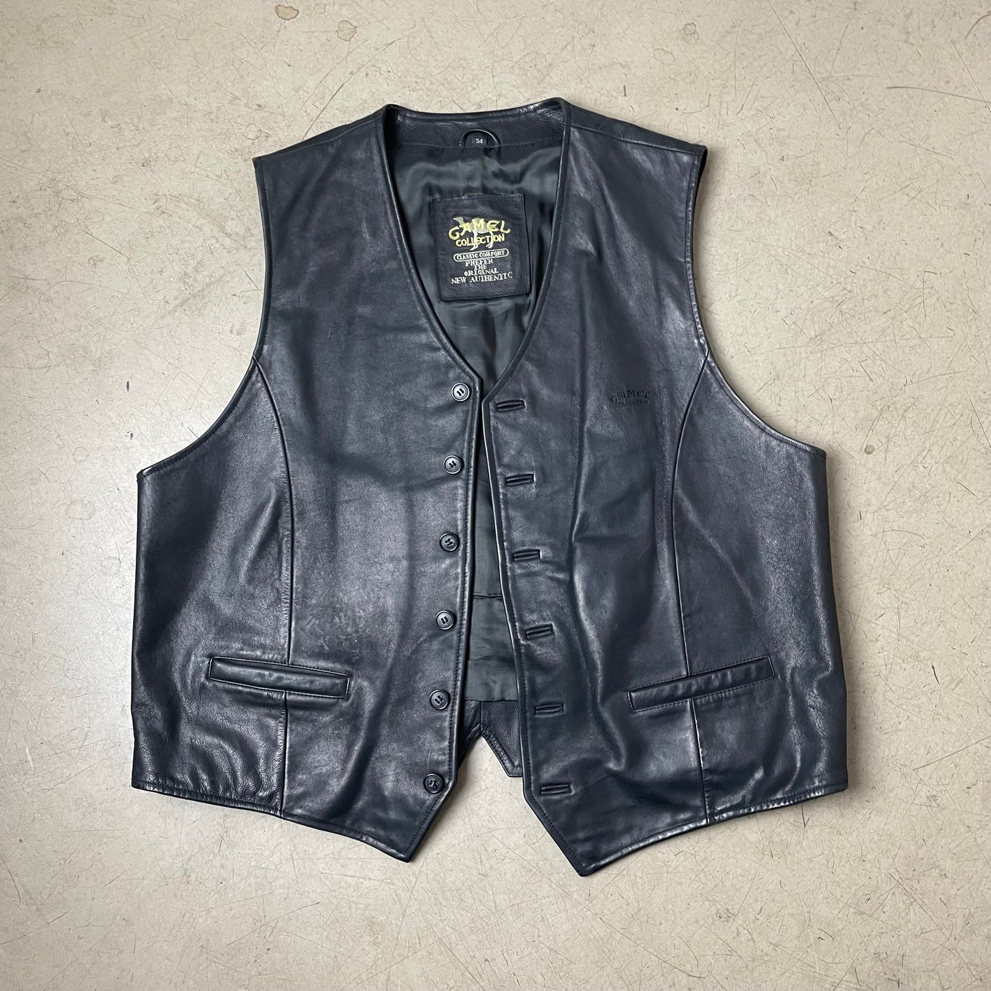 (XL) Camel Active Lederweste schwarz 54