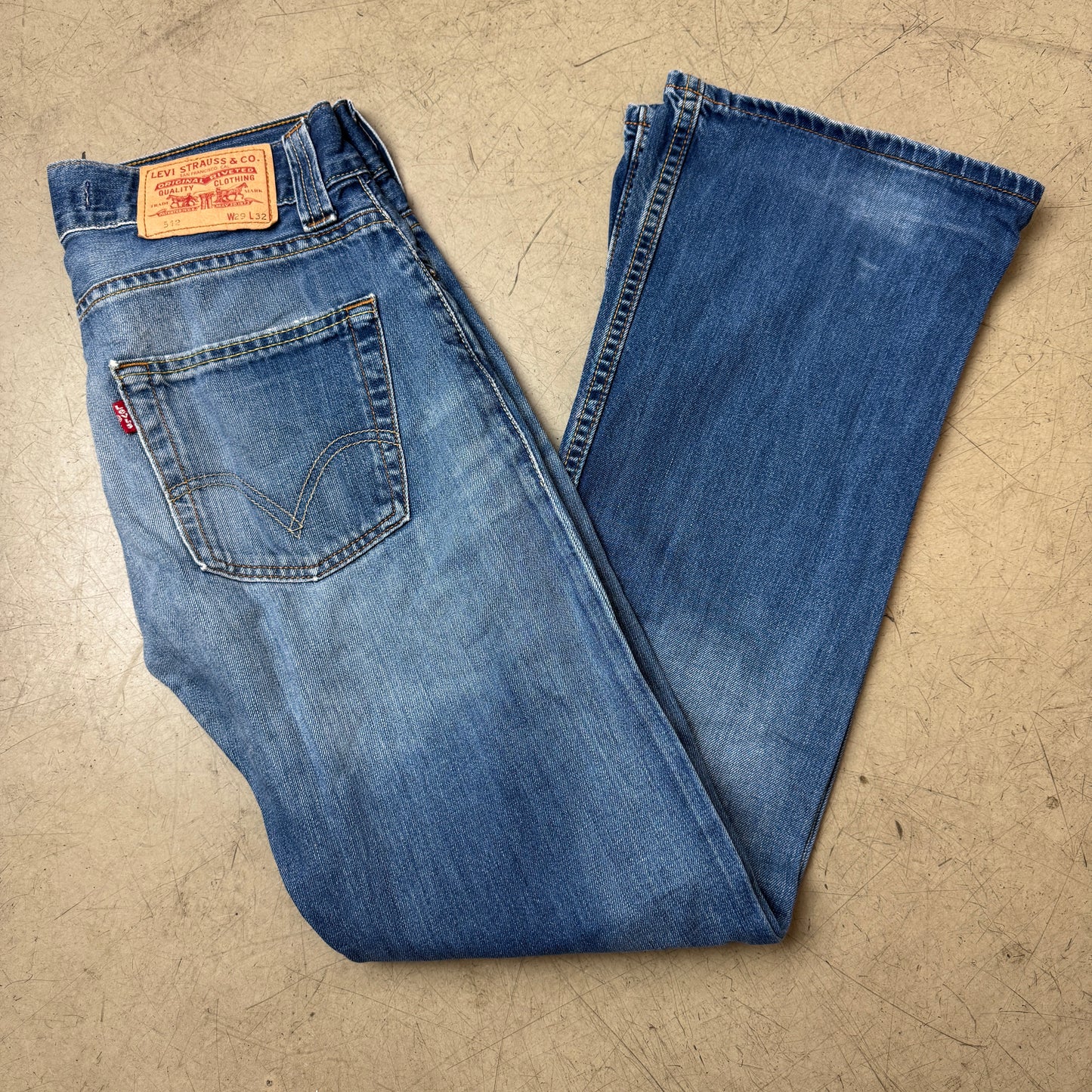 (M) Levi’s 512 Bootcut Jeanshose Flare Faded Blau W29/L32