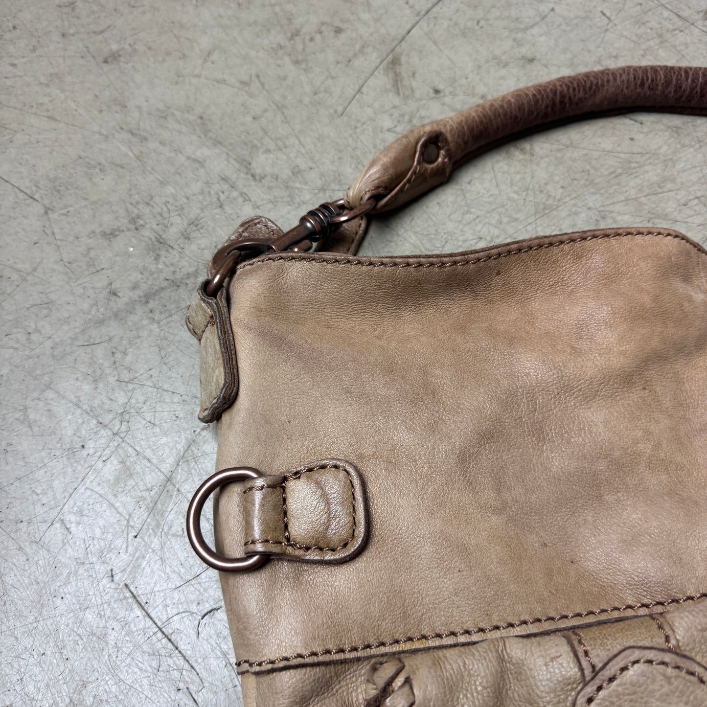 Liebeskind Berlin Faded Leder Tote Bag groß beige braun