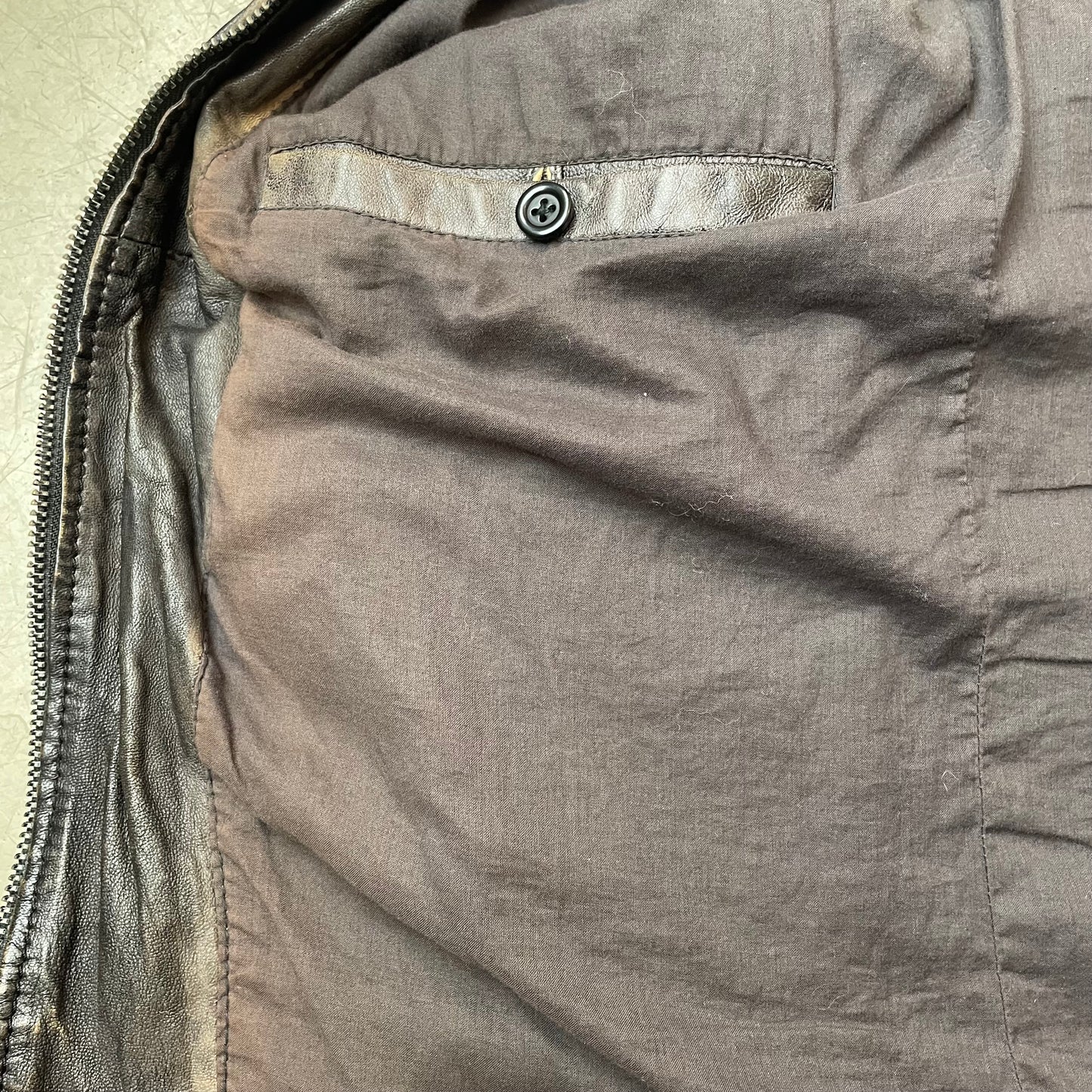 (L) 2000s Gipsy Lederjacke Faded braun slim fit Herren
