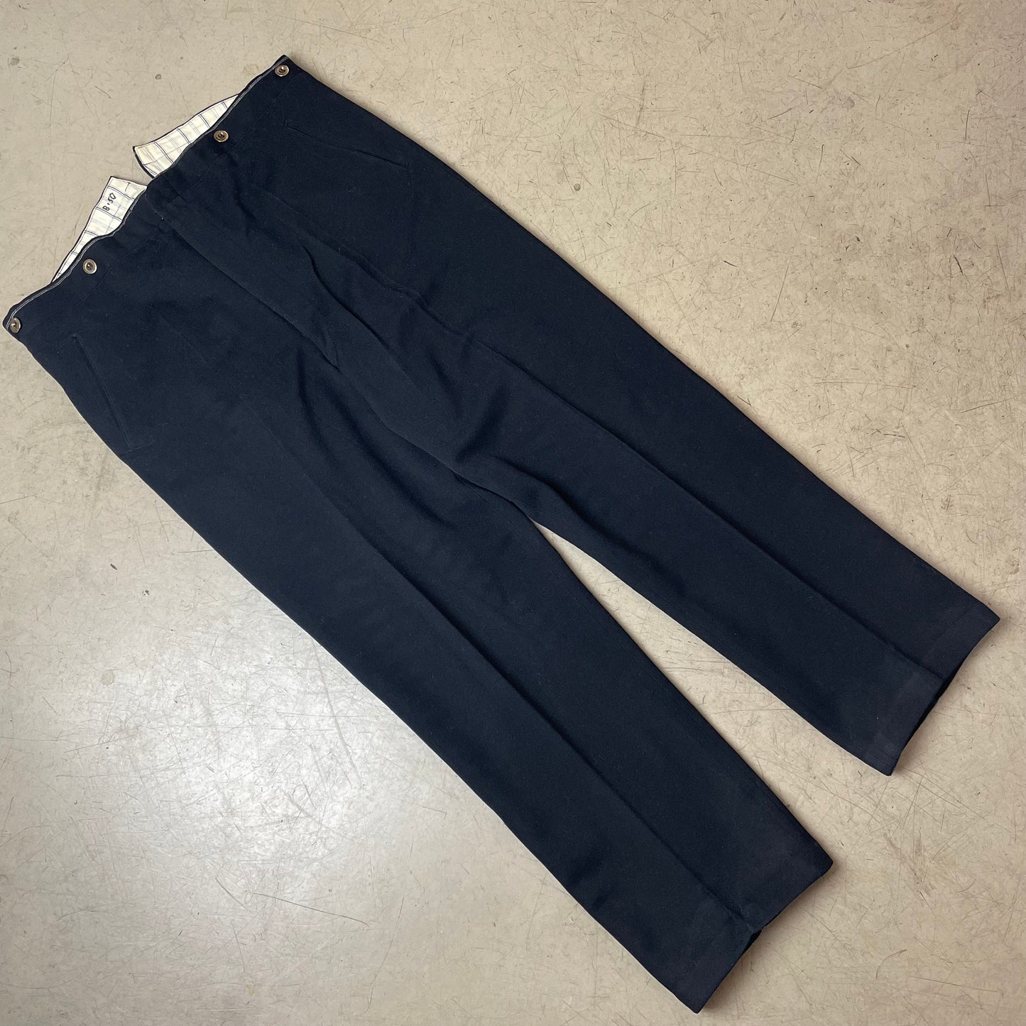 (XL) Vintage 1950s Work Pants European Workwear Stoffhose black Gr.50
