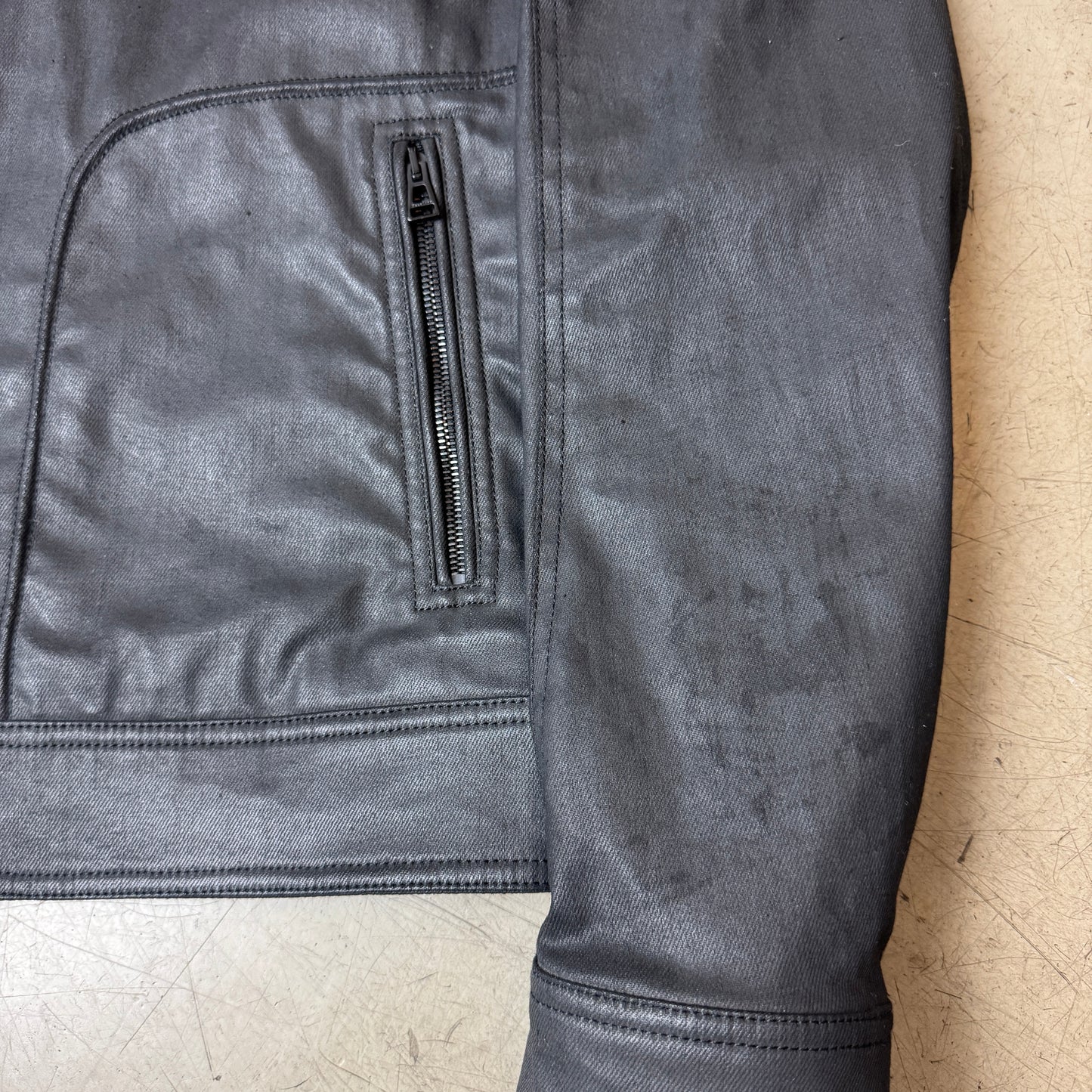 (L) Belstaff Waxed Cotton Biker Jacke schwarz UK 54