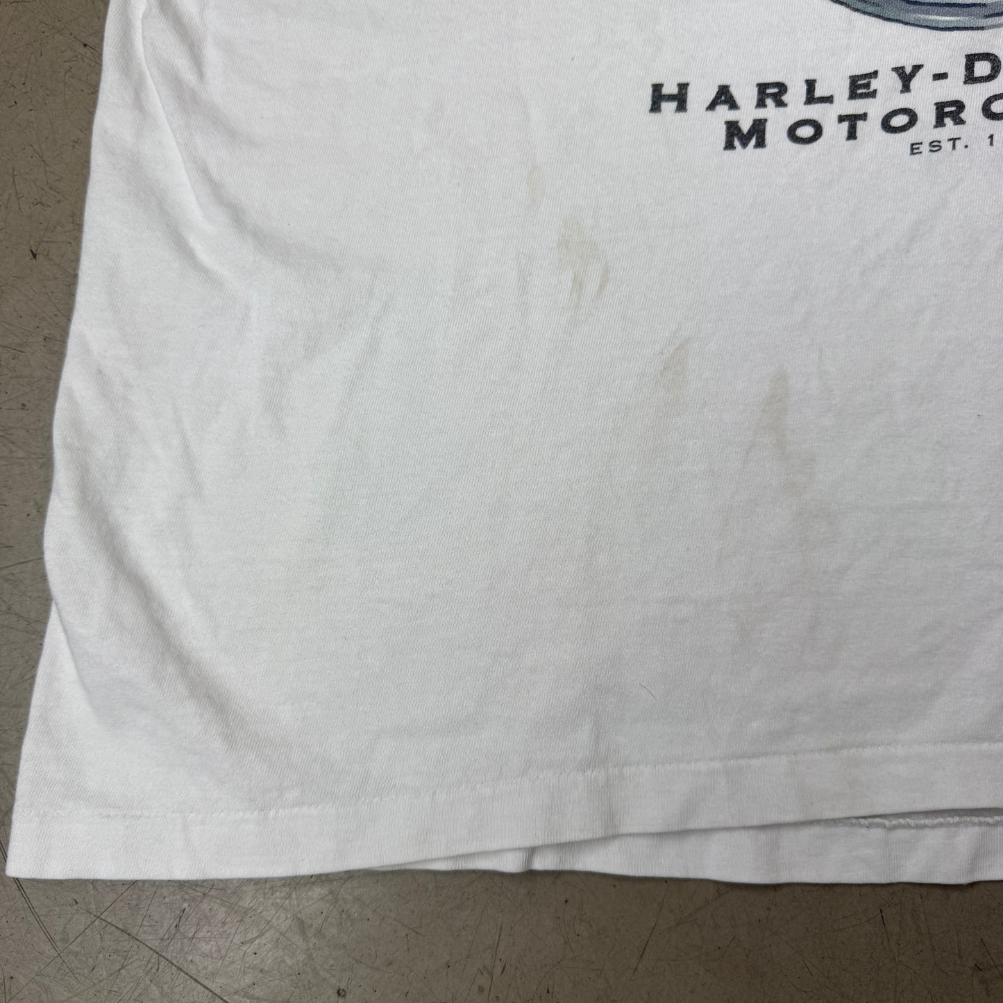 (XL) 1990s Harley Davidson Italia Single Stitch Big Logo T-Shirt weiß