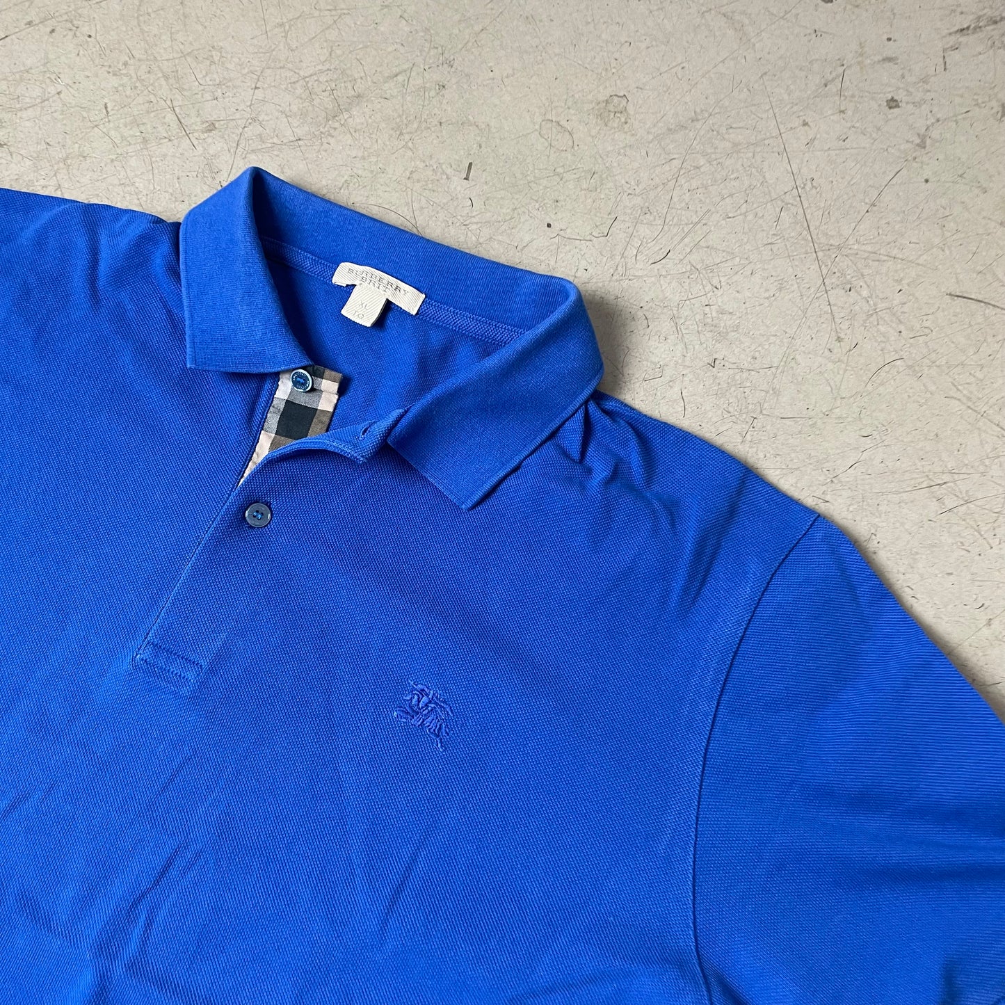(XL) Burberry Polo Tshirt blau Logo Stick