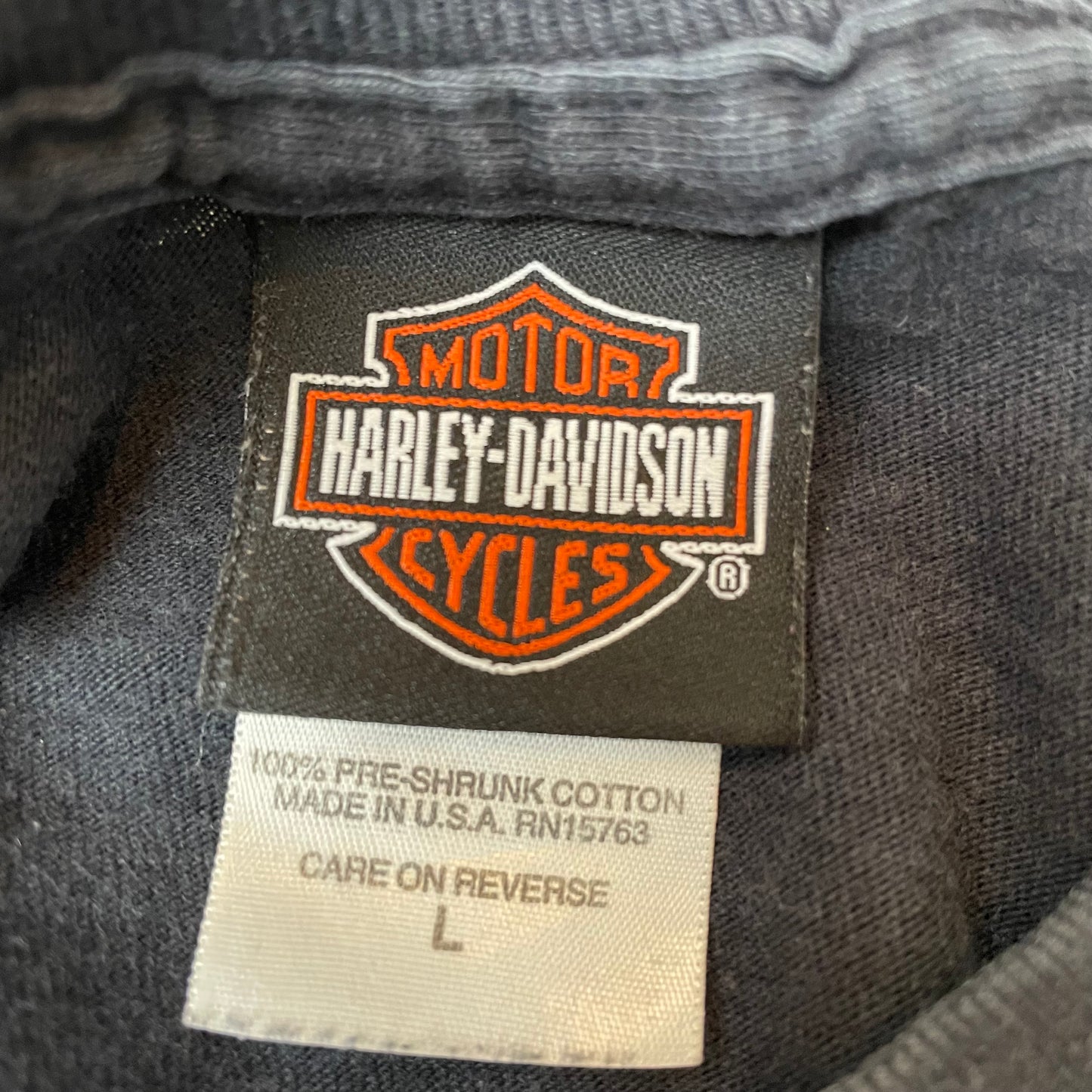 (L) 2007 Harley Davidson Skull Longsleeve black cropped California