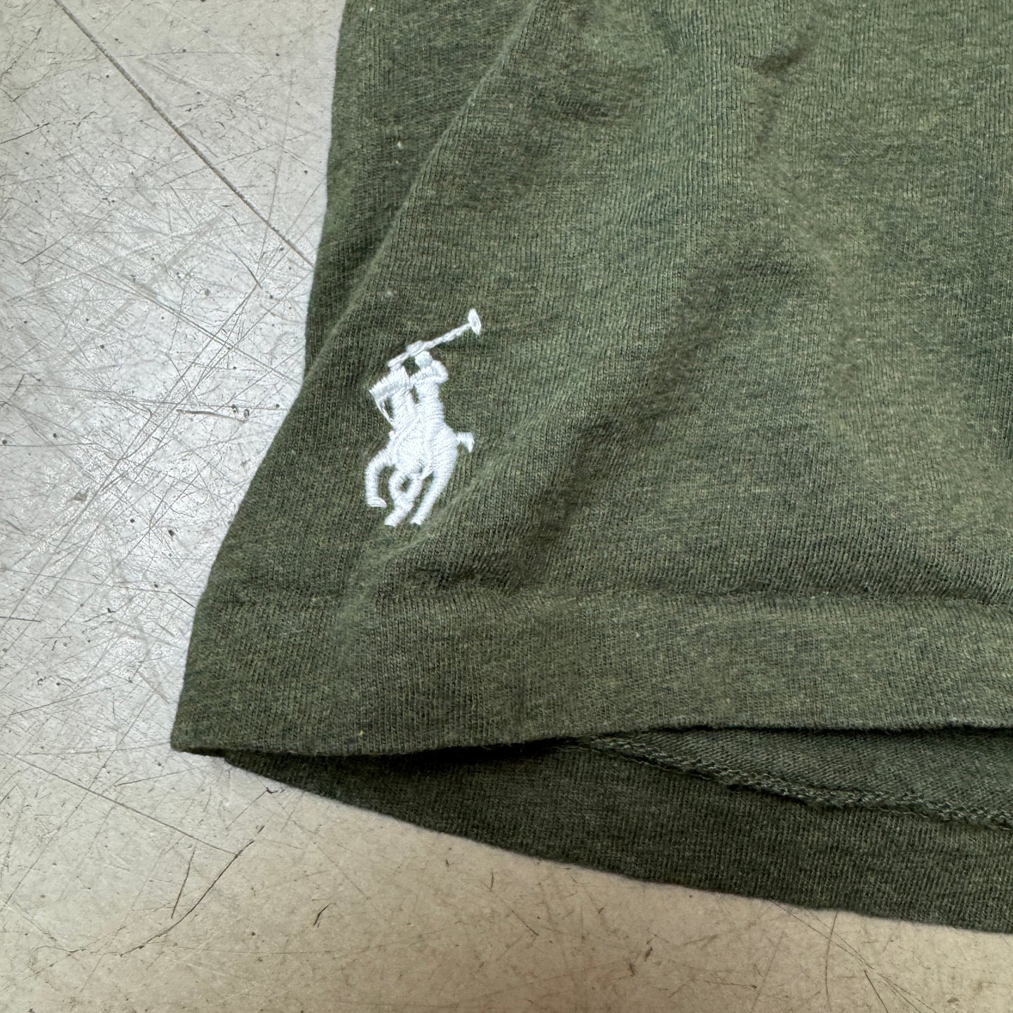(L) Polo Ralph Lauren Tshirt Chain Stitch Olivgrün weiß Herren