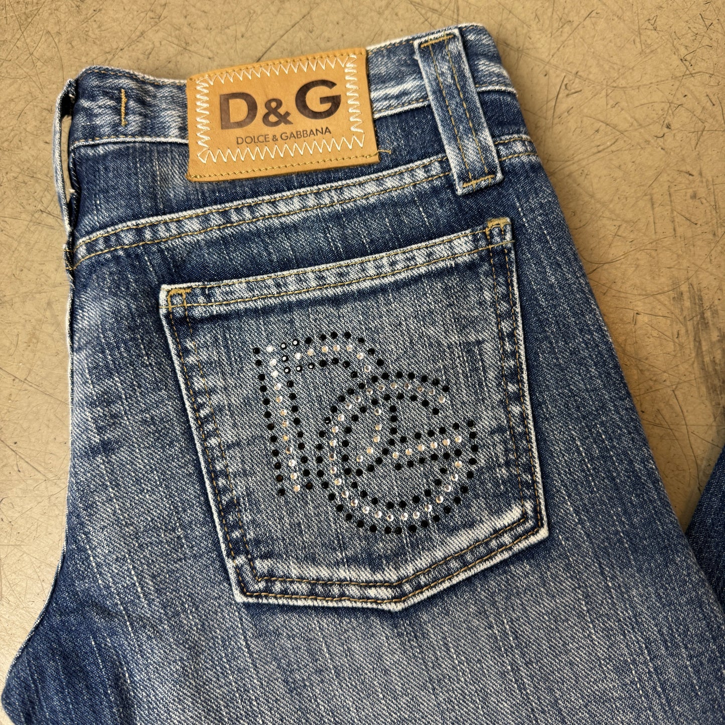 (S) 2000s Wmn Dolce & Gabbana Bootcut Jeanshose Faded Blau W29/L32