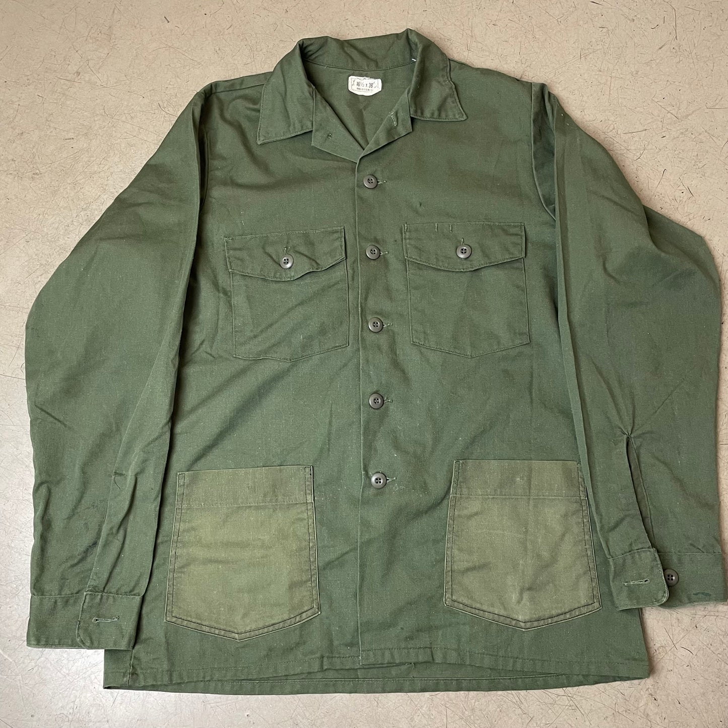 (L-XL) 1980s OG507 US Army Hemd grün