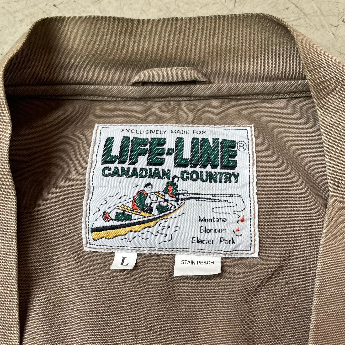 (L) Vintage Life-Line Mulitpocket Weste beige Khaki