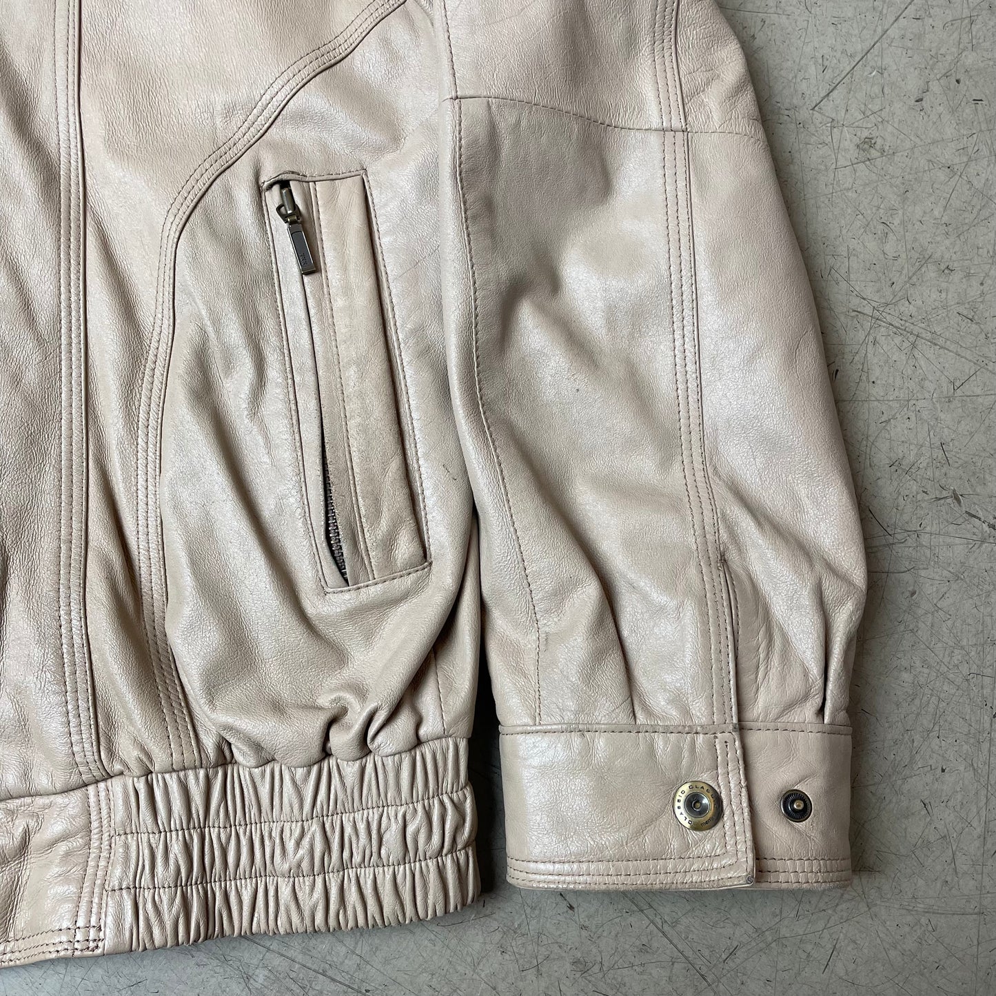(M) Lederjacke beige