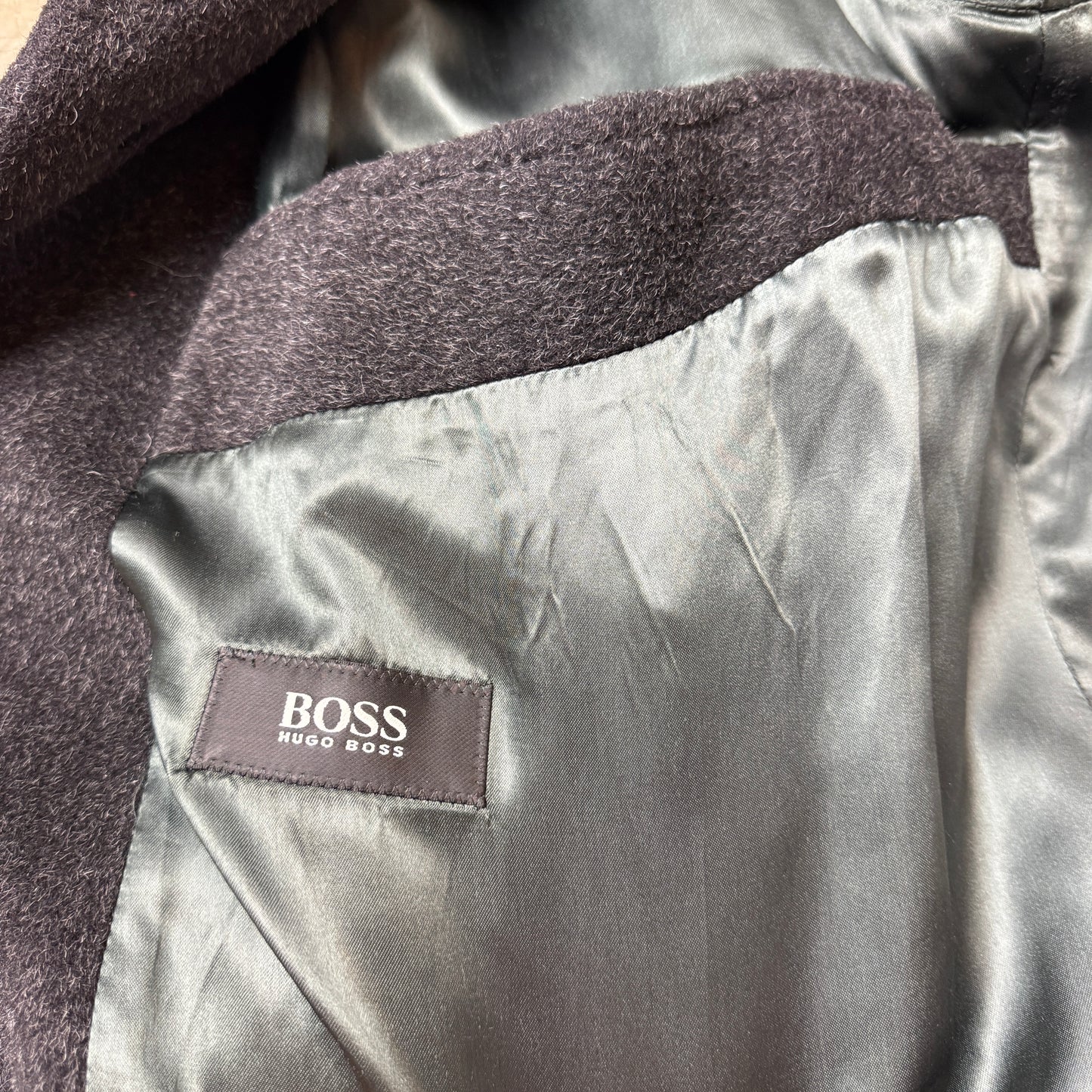(XL) Hugo Boss Wollmantel grau Schurwolle Alpaka Herren 54