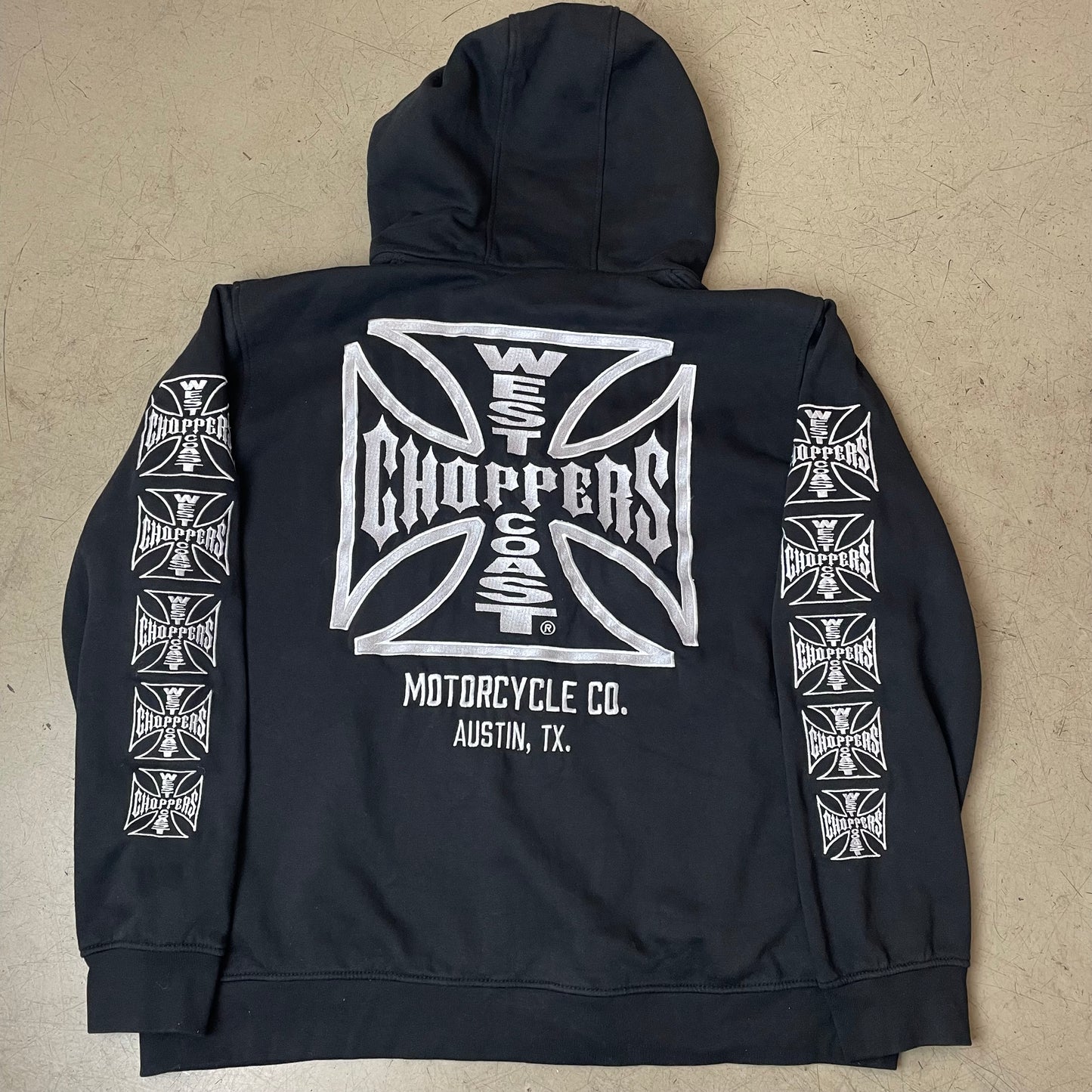 (XXL) Rare West Coast Choppers Zip Hoodie Biker schwarz
