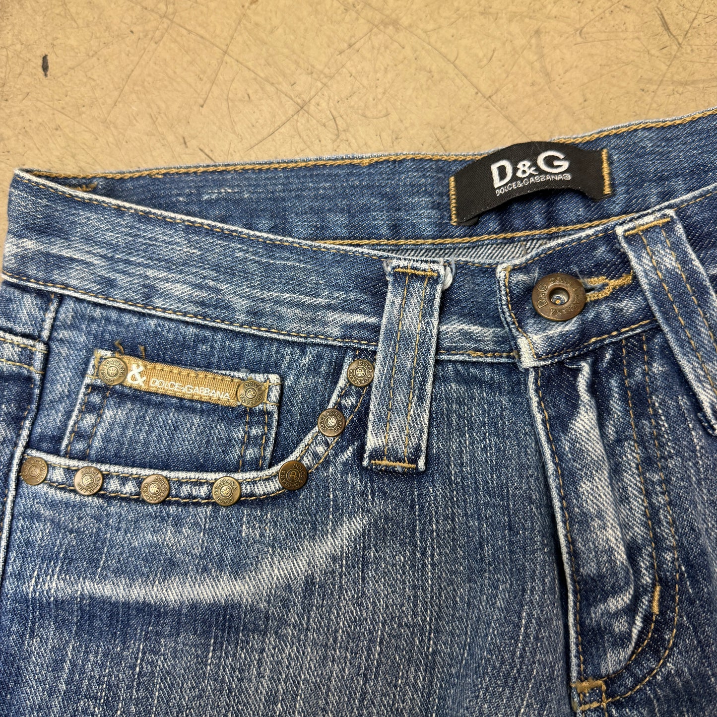 (S) 2000s Wmn Dolce & Gabbana Bootcut Jeanshose Faded Blau W29/L32