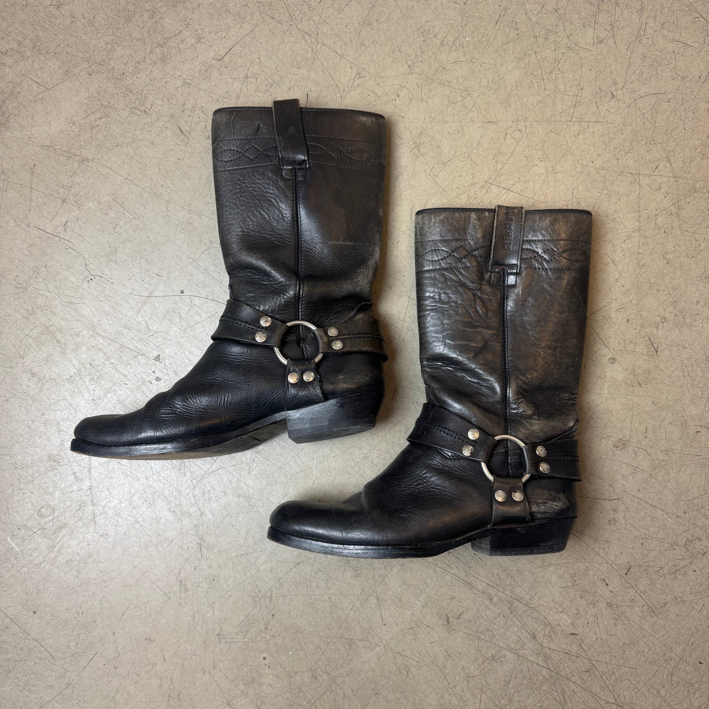 (44) Vintage Echt-Leder Biker Boots