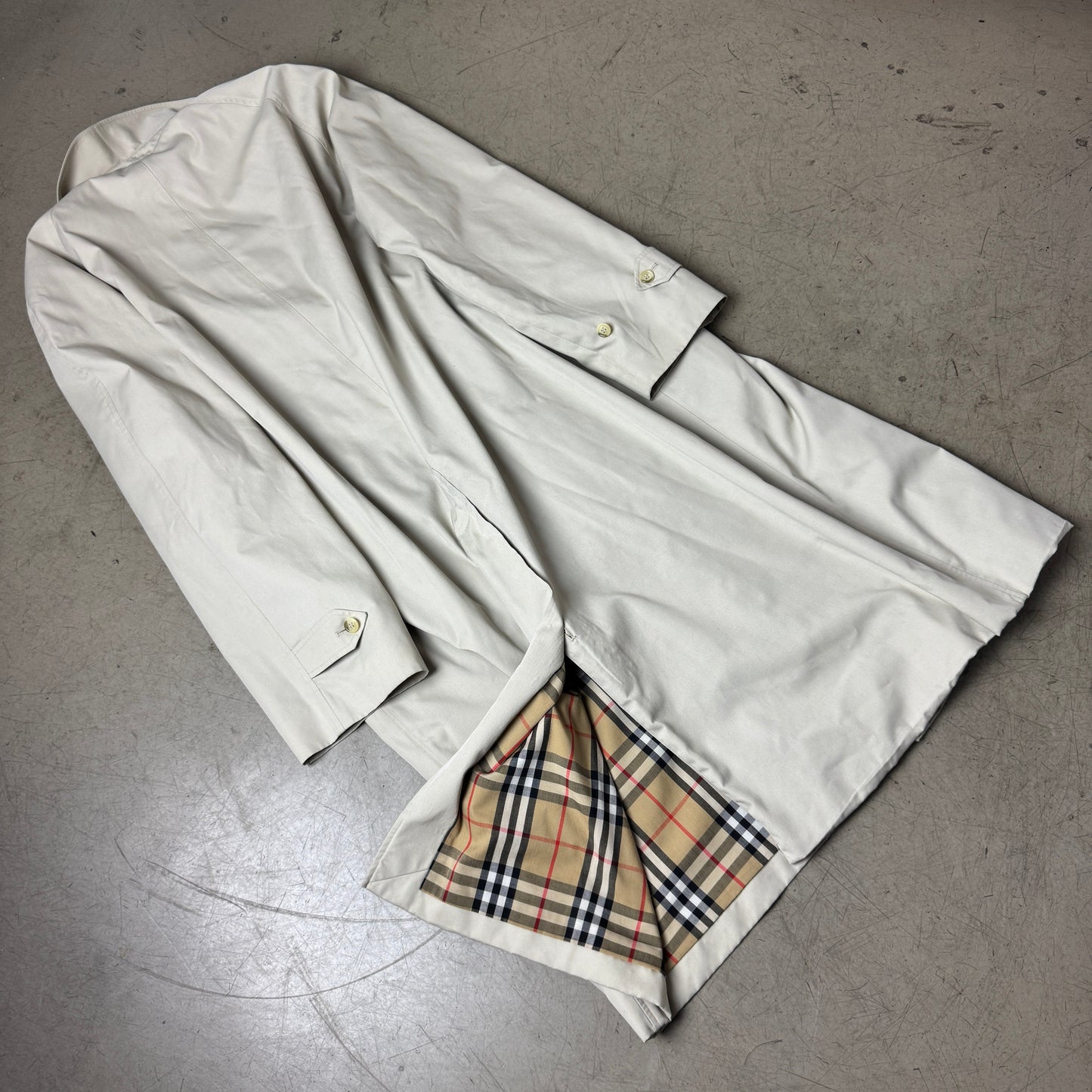(XL) Vintage Burberry Trench Coat beige Creme Mantel
