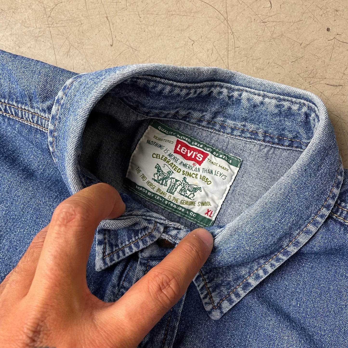 (XL) 1990s Levi’s Jeanshemd Denim Blau Western