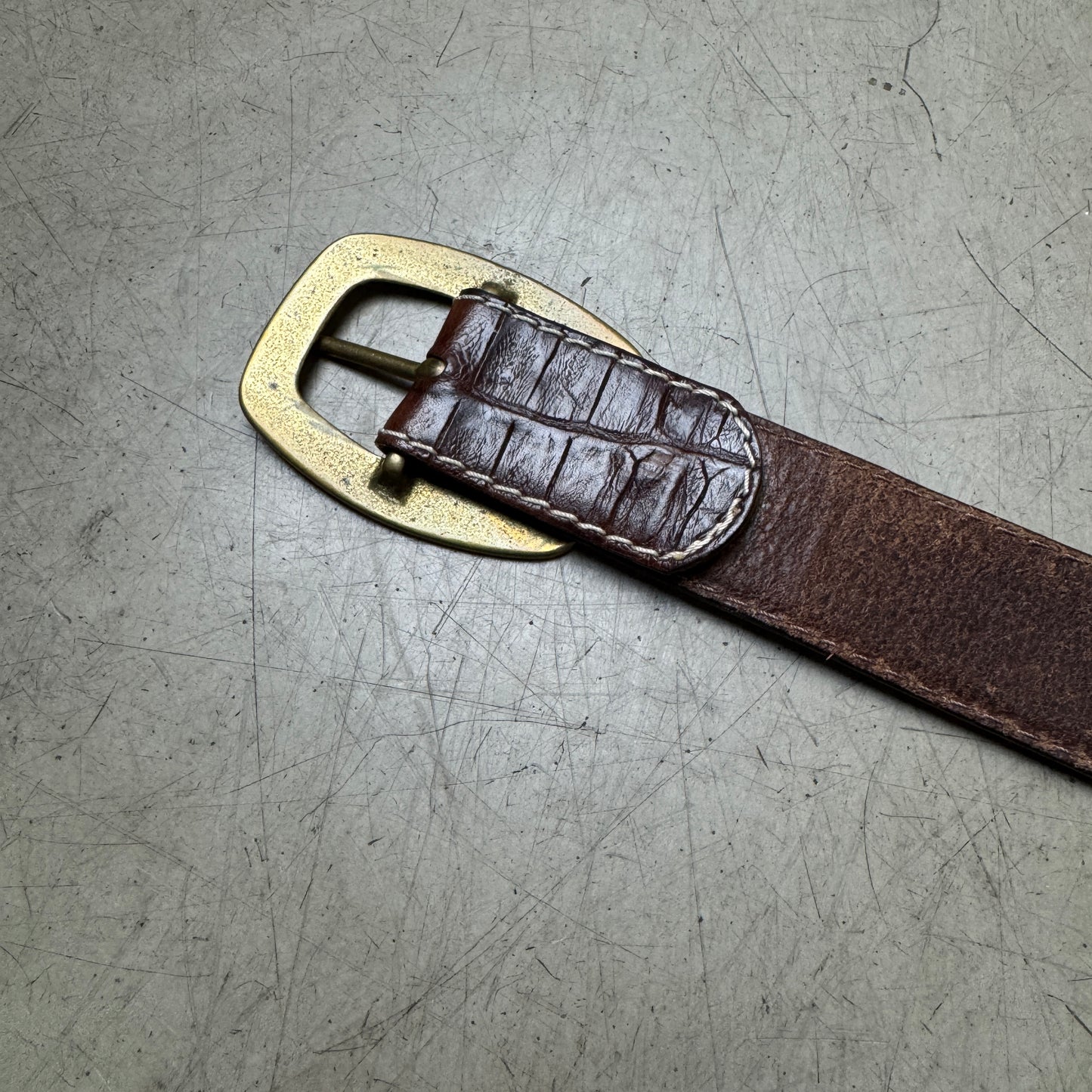 Vintage USA Independence Leder Gürtel dunkelbraun 114cm