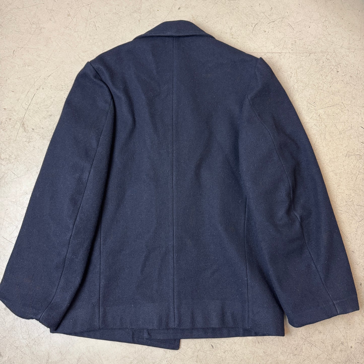 (M) Vintage Cuvelier 1973 Caban Zweireiher Wollmantel Navyblau