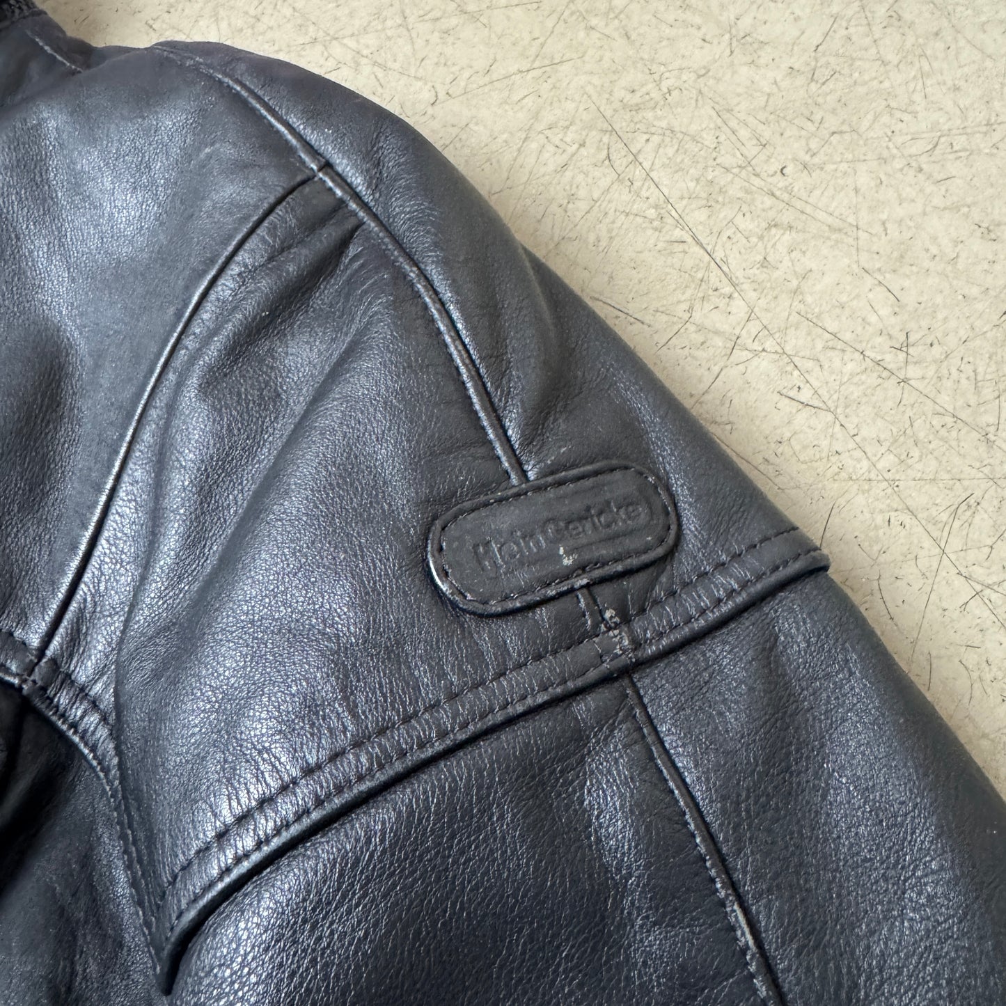 (M-L) Front Pocket Biker Lederjacke
