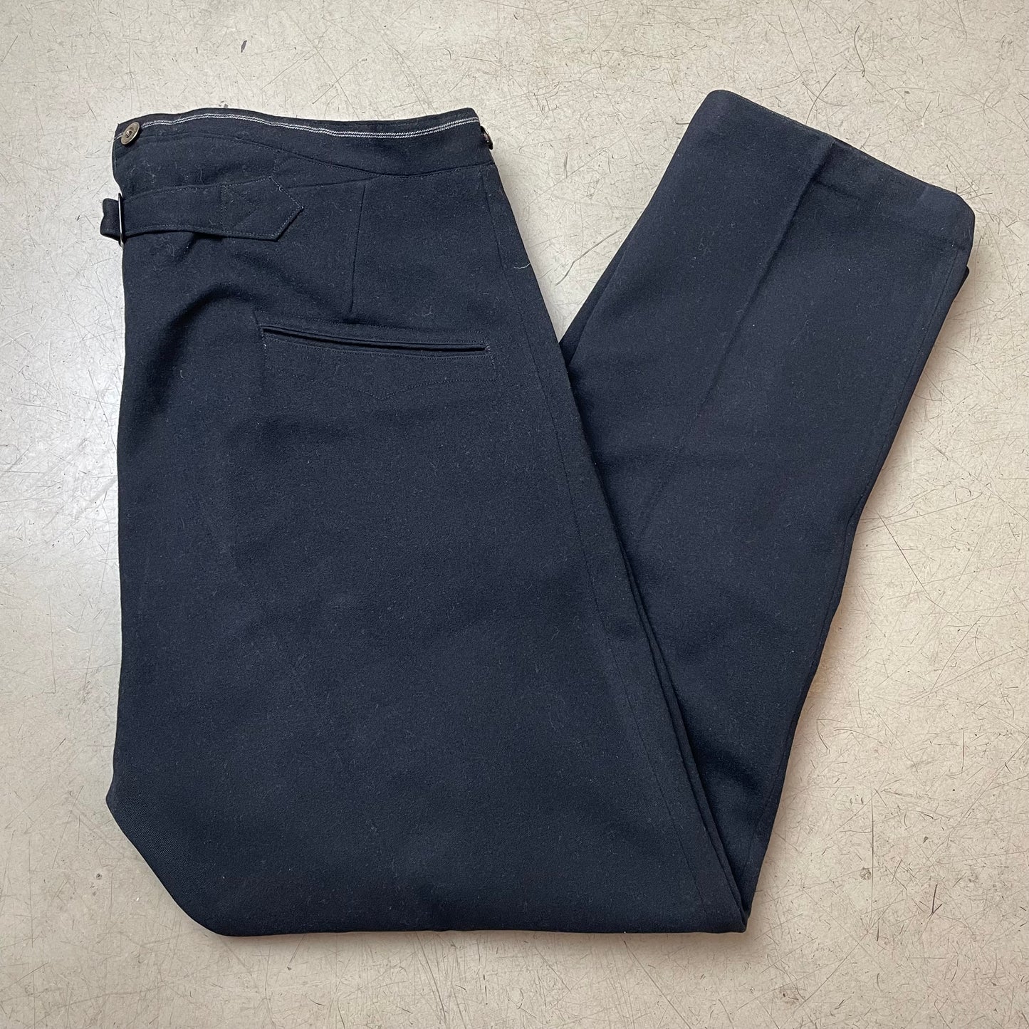 (XL) Vintage 1950s Work Pants European Workwear Stoffhose black Gr.50